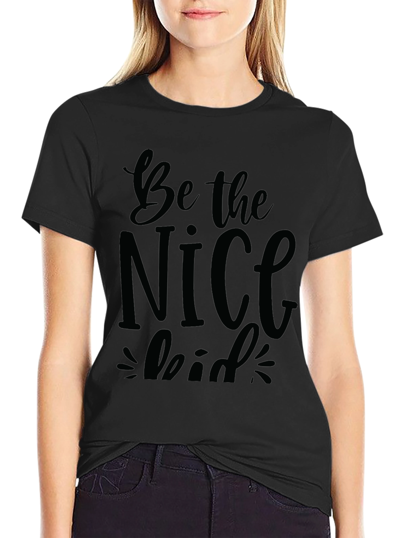 Black Be the Nice Kid Black T-Shirt view 2