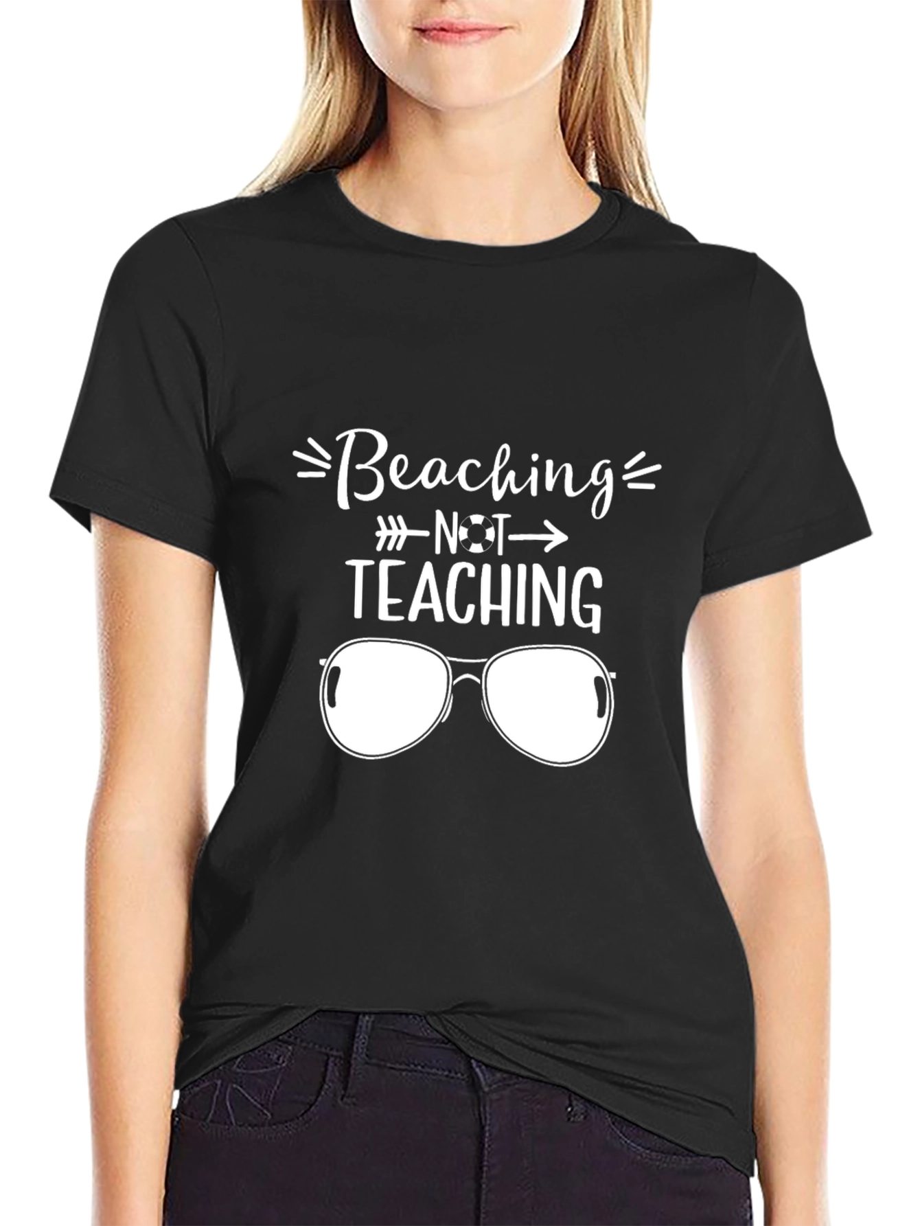 Black Beach or Teaching Graphic T-Shirt view 2