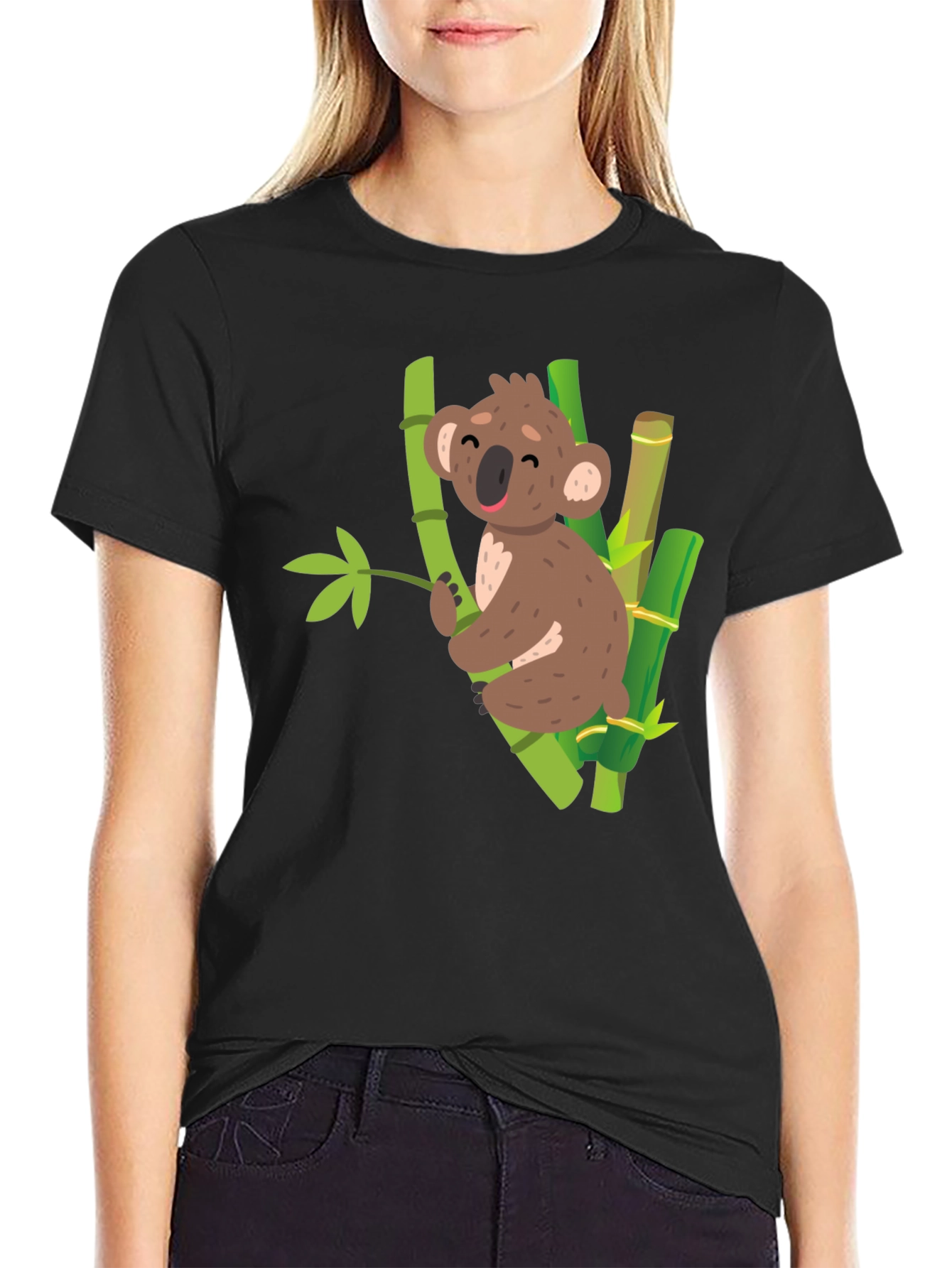 Black Koala Bamboo T-Shirt - Cute & Comfortable view 2