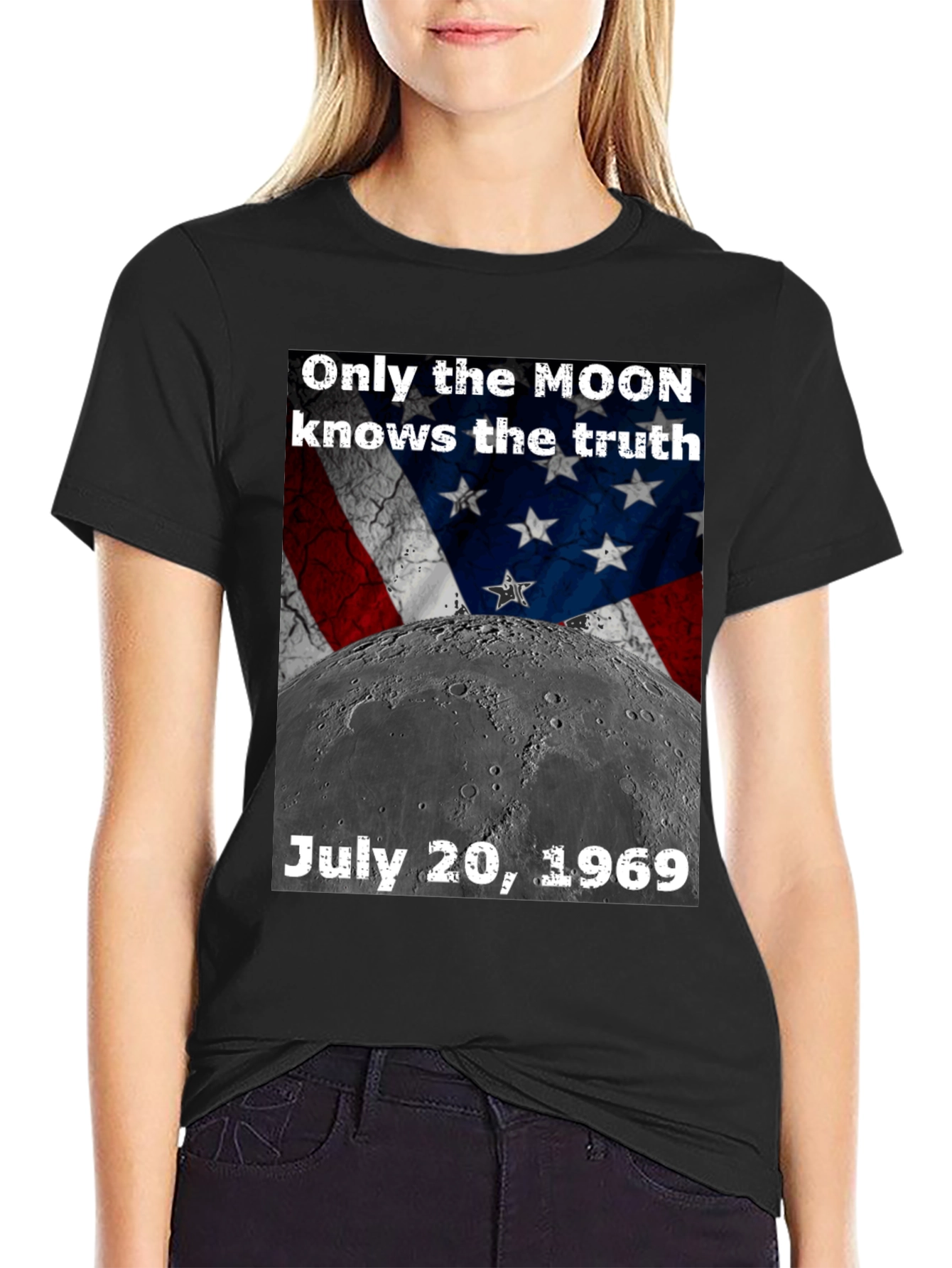 Black Moon Landing Conspiracy T-Shirt view 2