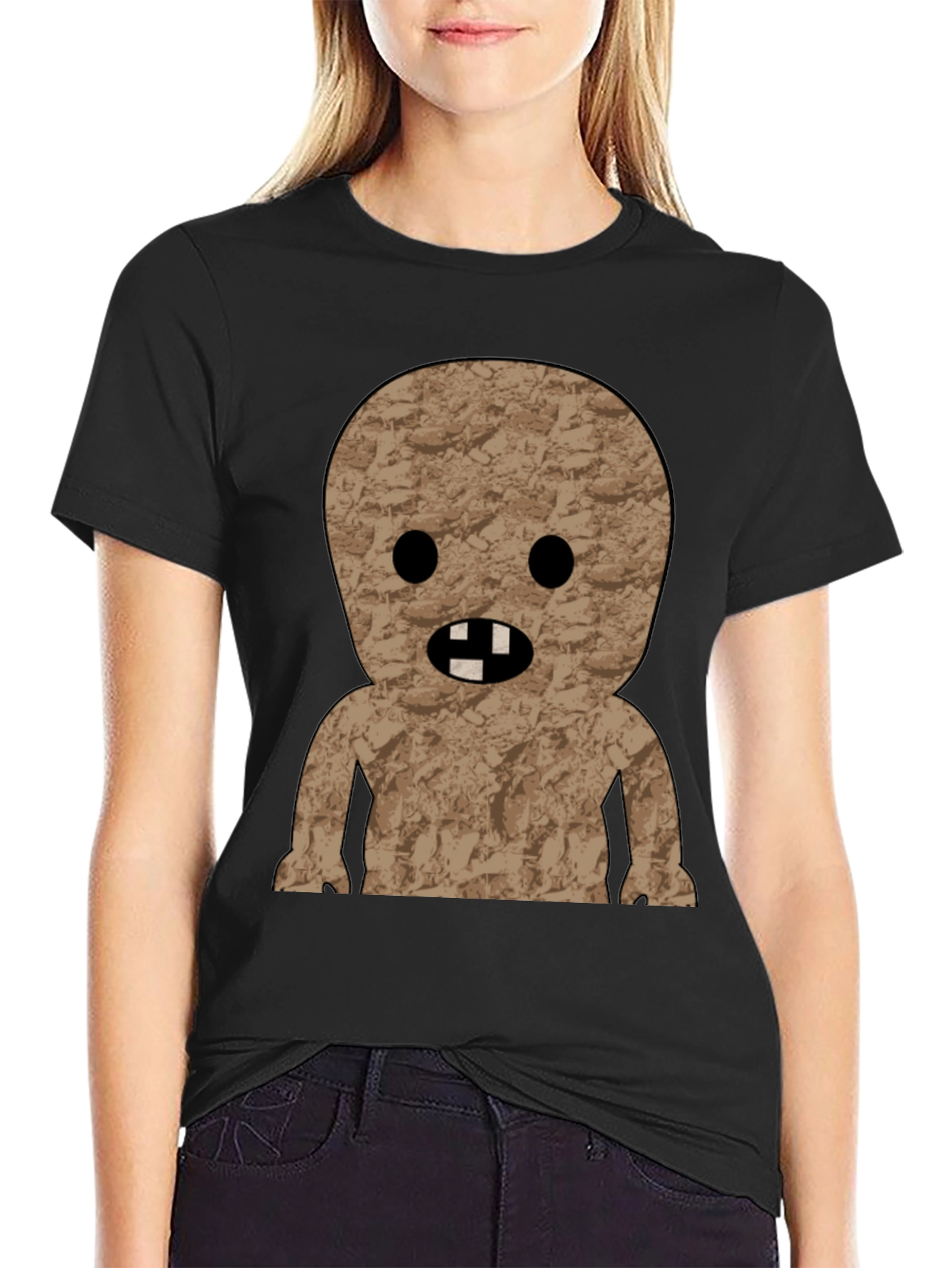 Black Humorous Desert Creature Graphic T-Shirt view 2