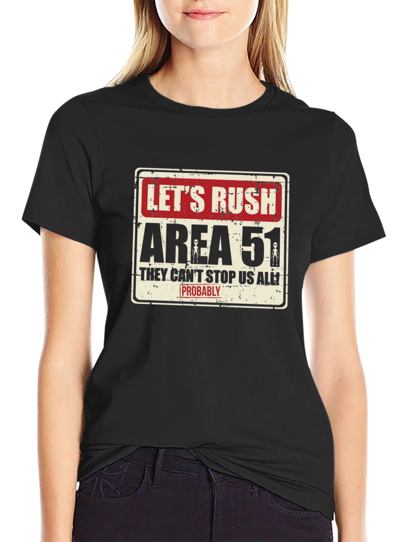 Black Let's Rush Area 51 Black T-Shirt view 2