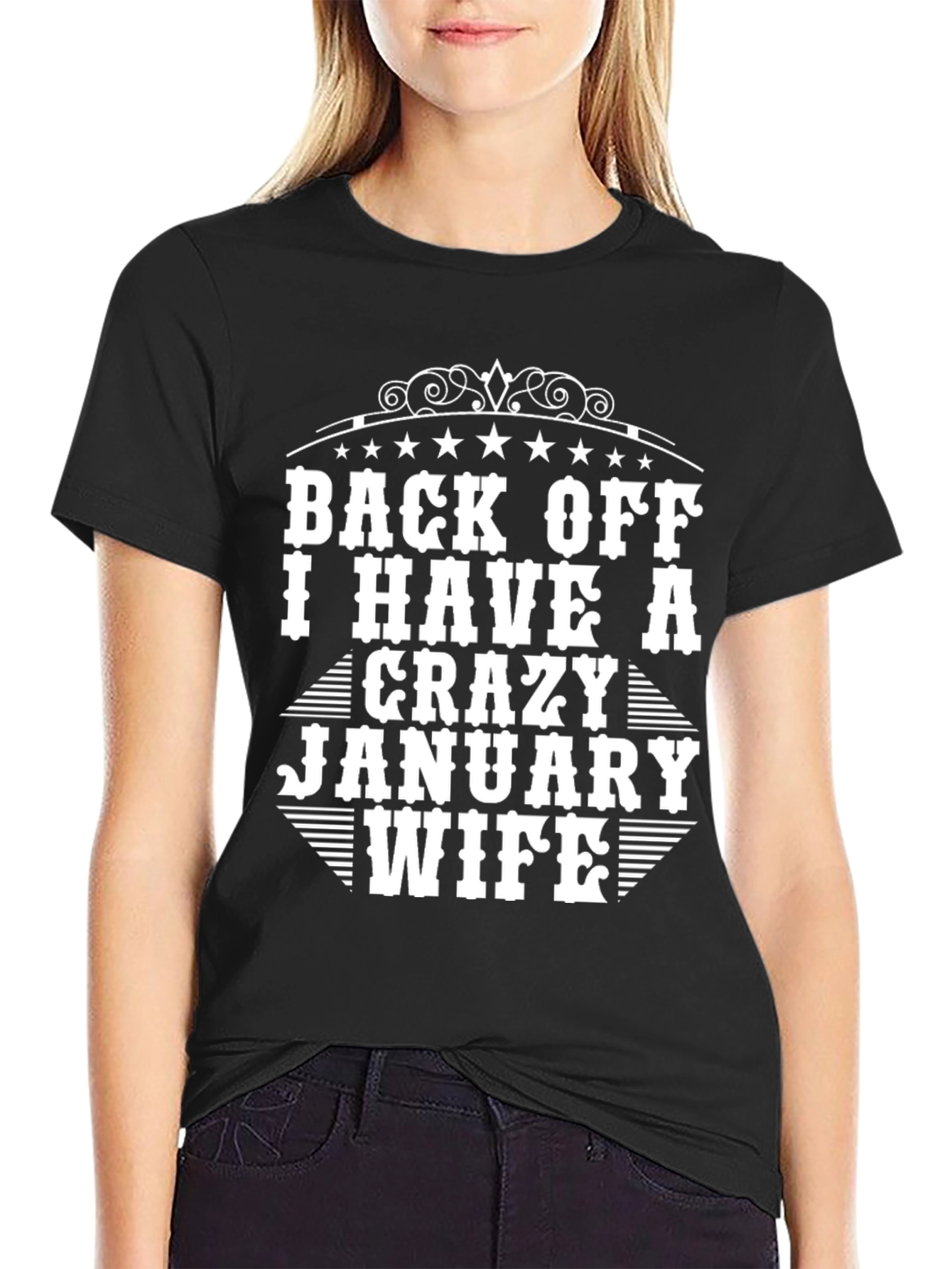 Black Crazy January Wife Graphic Tee view 2