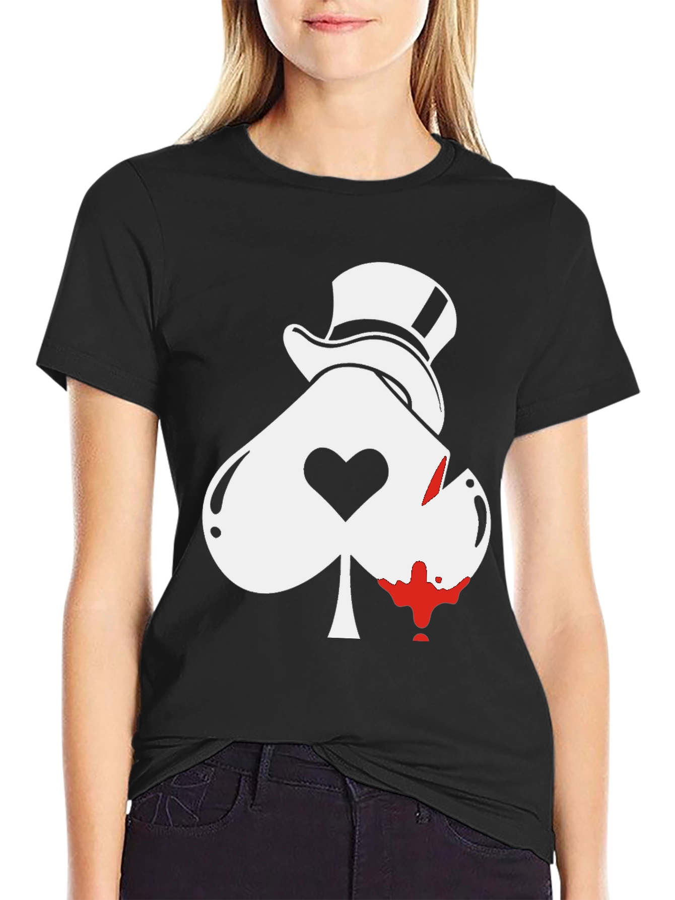 Ace Spade Top Hat Graphic Tee - Black - 2