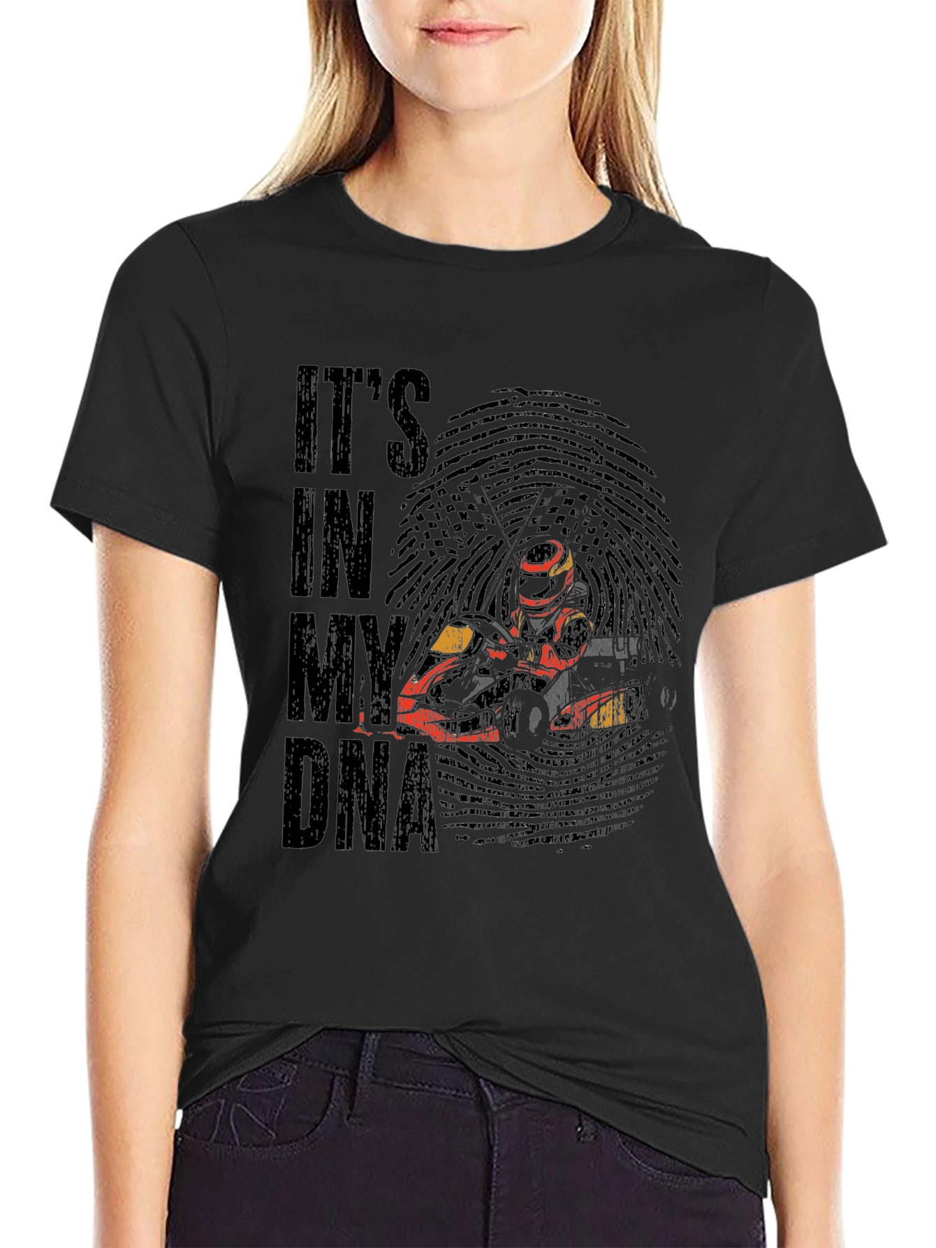 Black It's In My DNA Racing T-Shirt view 2