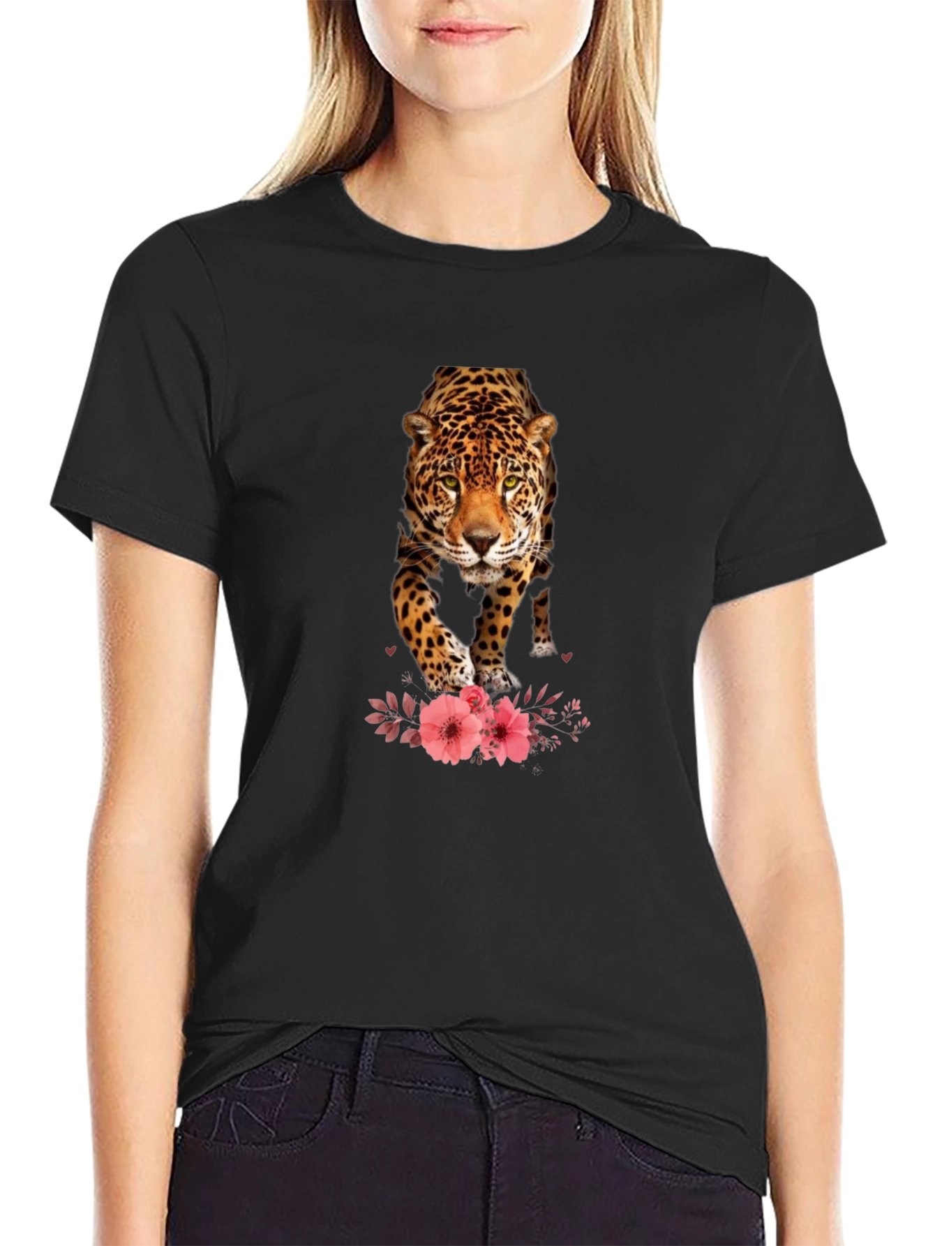 Black Jaguar Graphic Print T-Shirt view 2