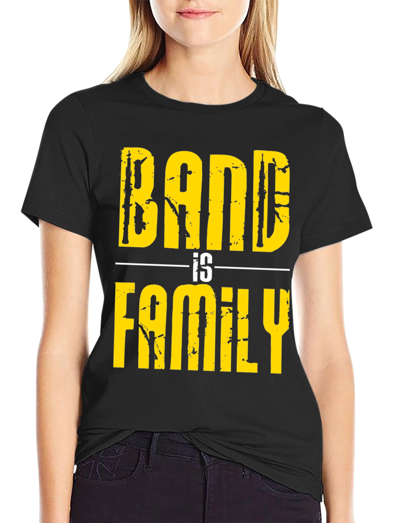Black Band Is Family Graphic T-Shirt - Black view 2