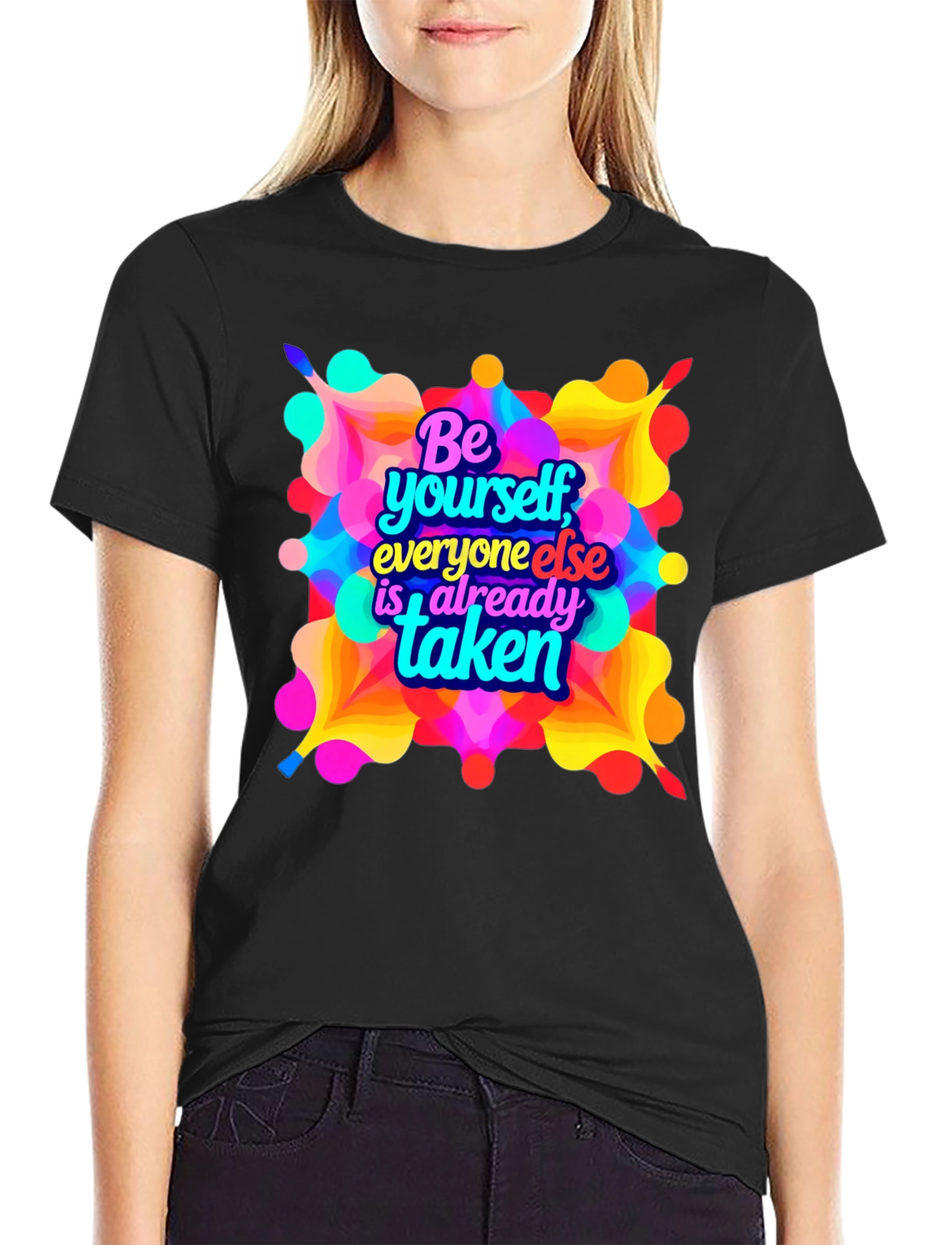 Black Be Yourself Graphic T-Shirt - Black view 2