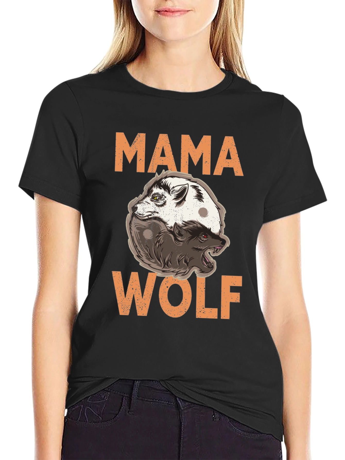 Black Mama Wolf Graphic Tee view 2