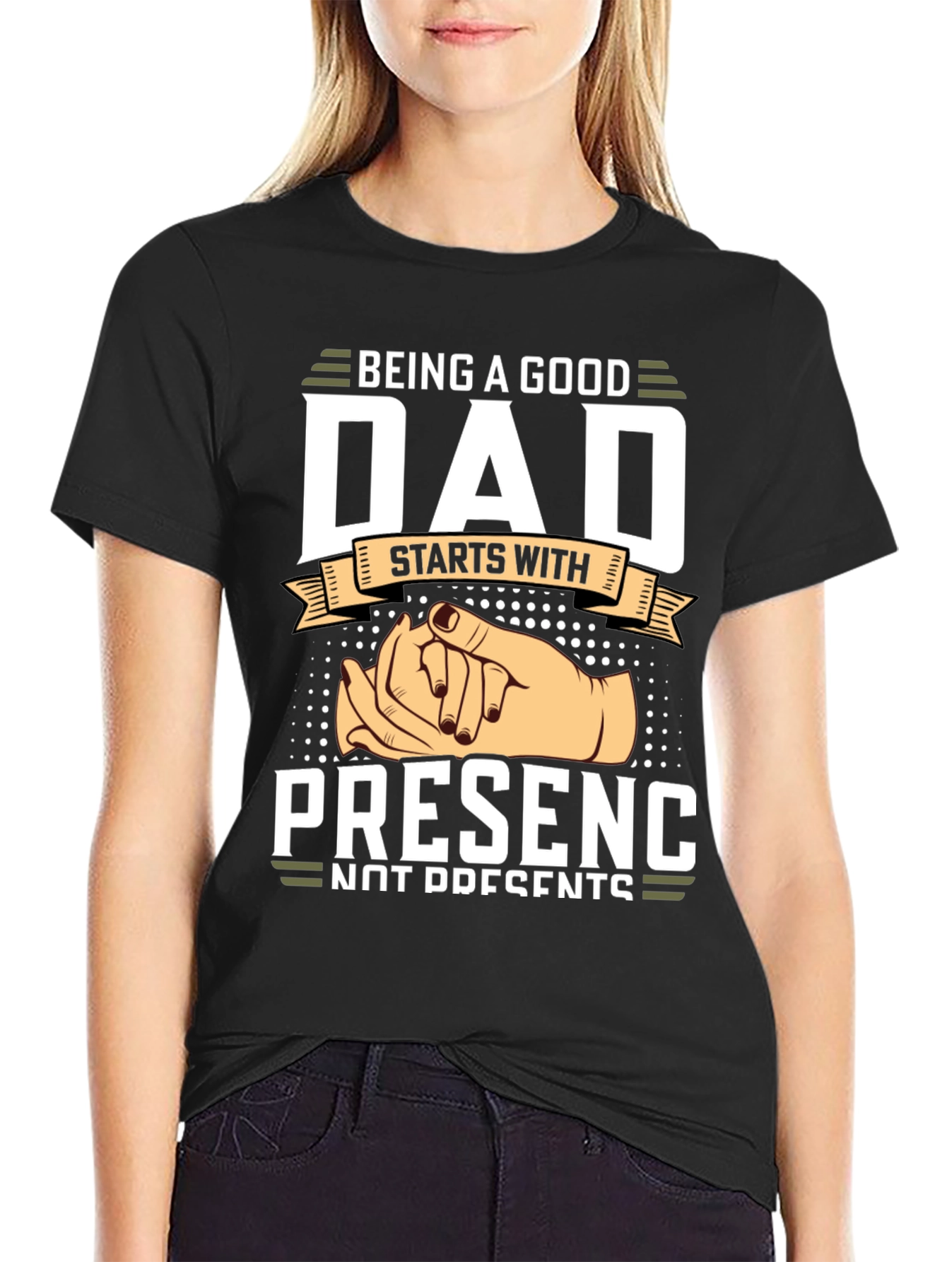 Black Being A Good Dad T-Shirt view 2