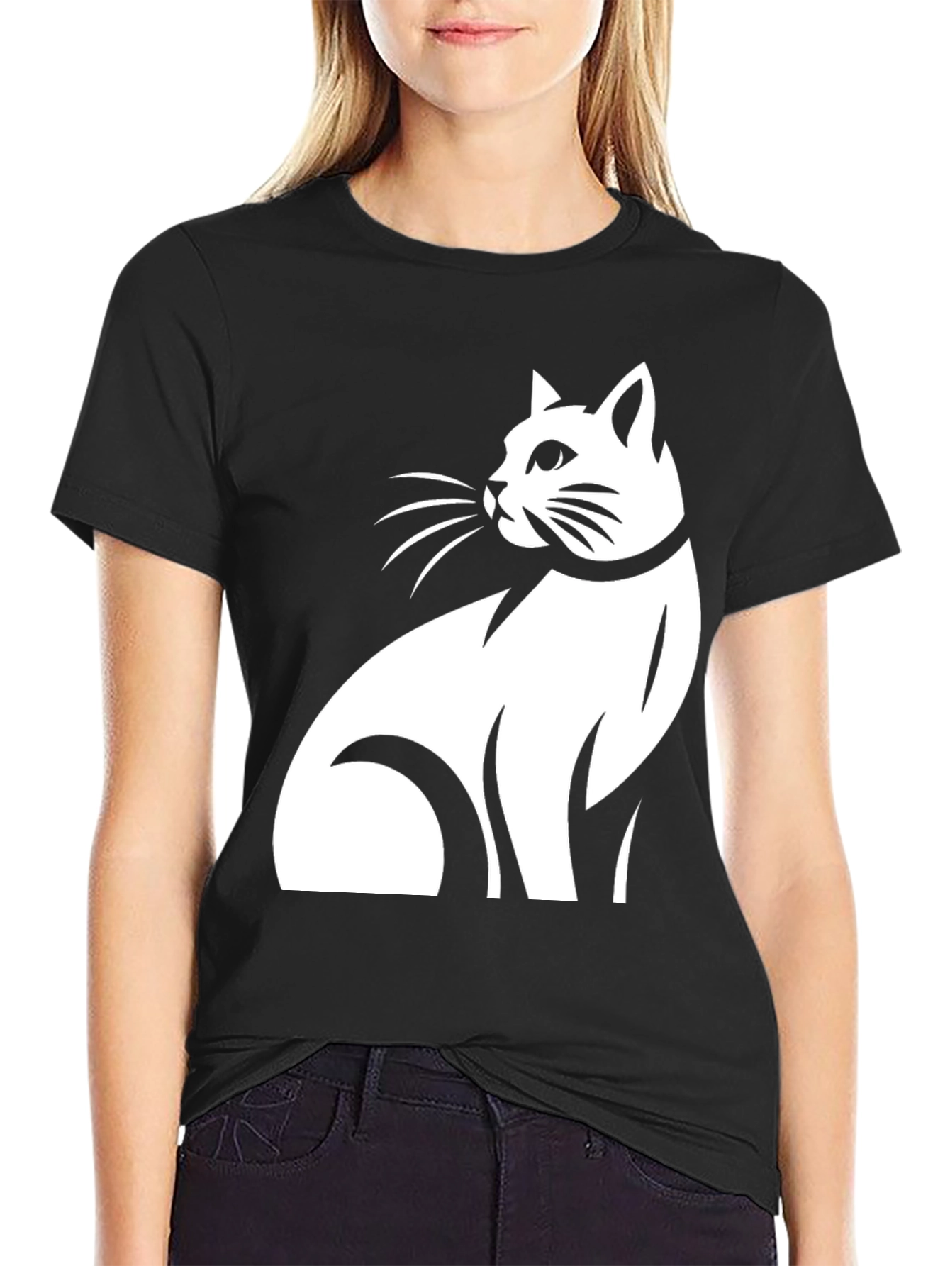 Black Cat Graphic Tee - Black T-Shirt view 2