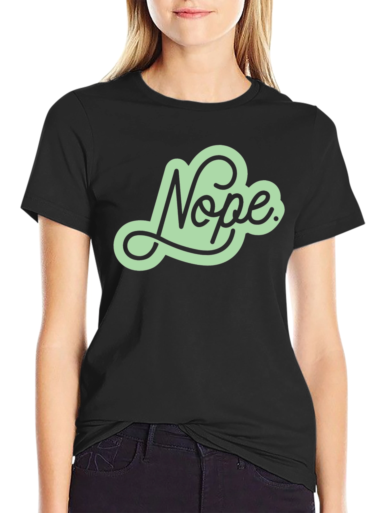 Black Nope Graphic Tee - Trendy Casual Shirt view 2