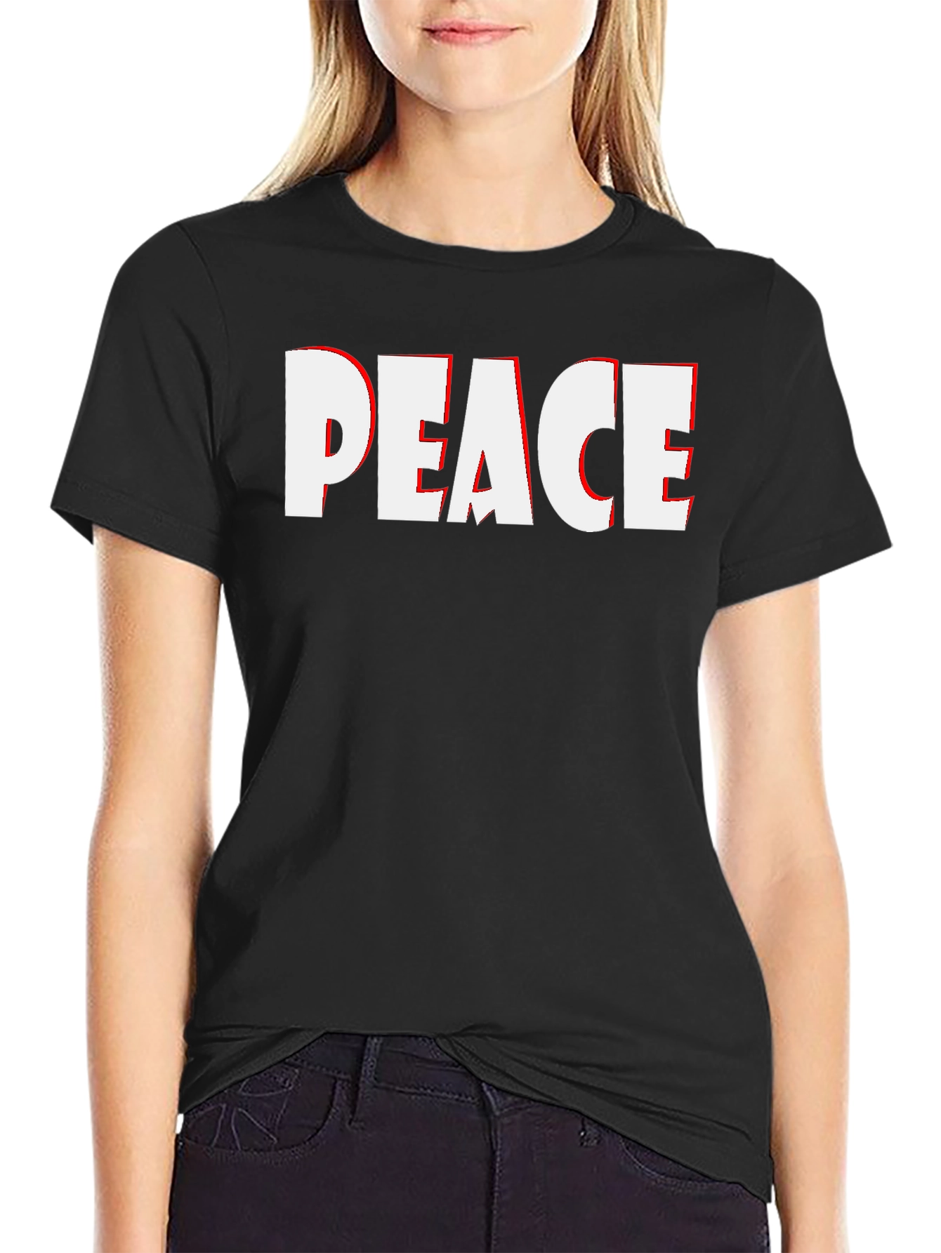 Black Peace Graphic T-Shirt - Black view 2
