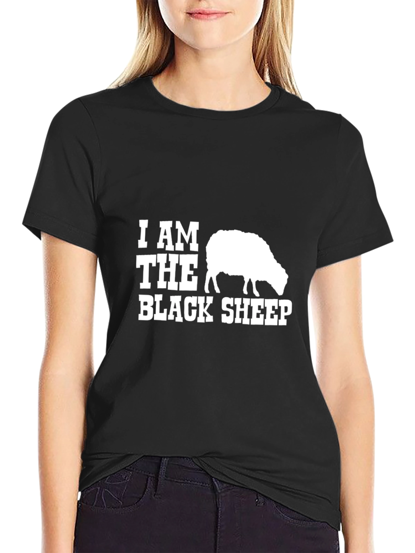 Black Black Sheep Graphic T-Shirt - Trendy Casual Tee view 2