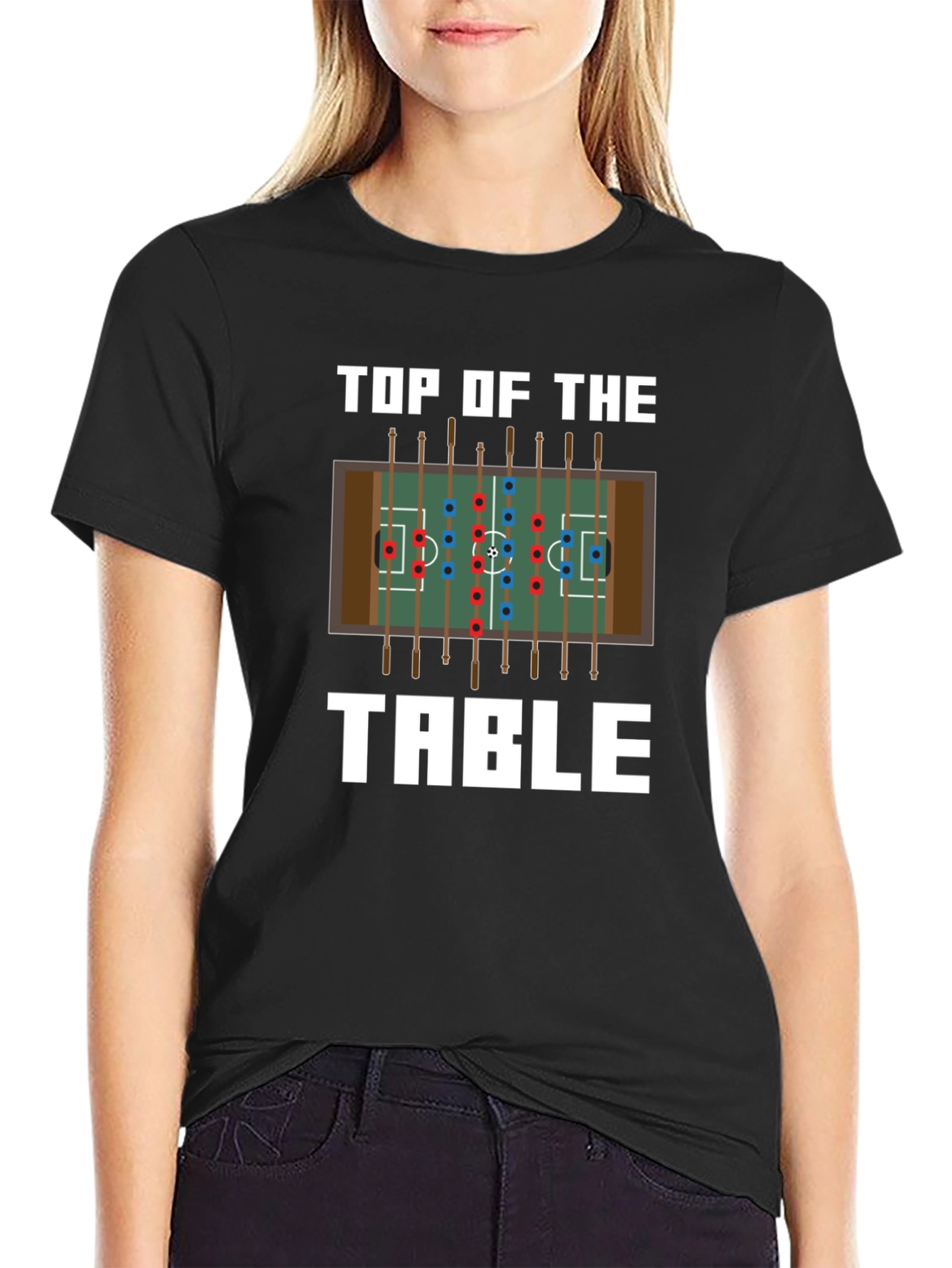 Black Top of the Table Foosball T-Shirt view 2