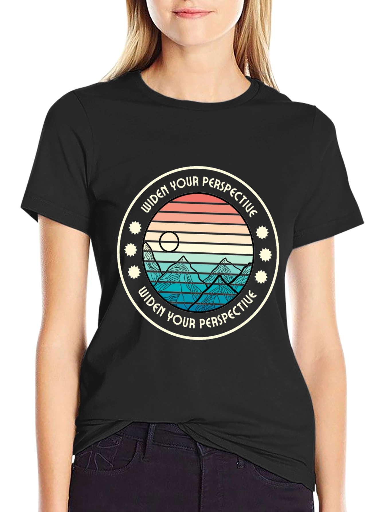 Black Widen Your Perspective Graphic Tee - Unisex view 2