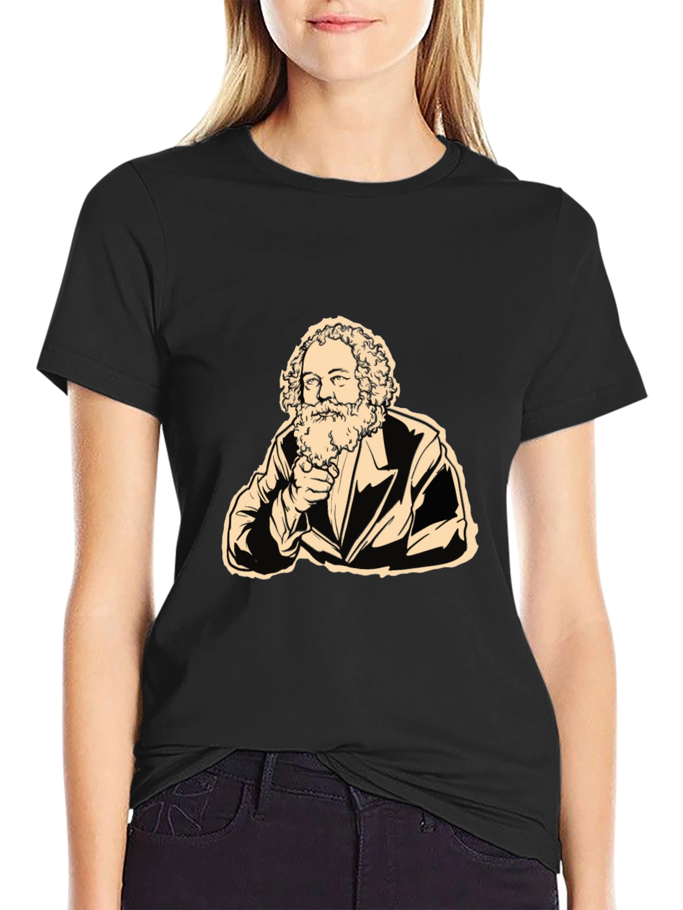 Black Karl Marx Graphic Tee - Black T-Shirt view 2