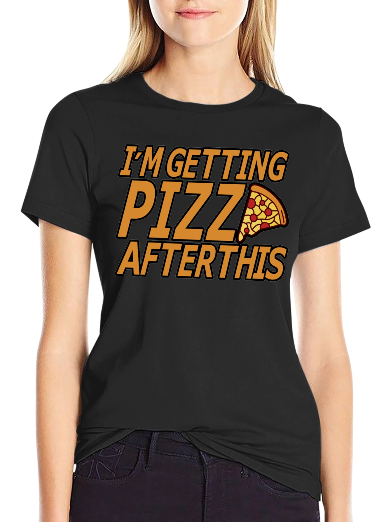 Black Pizza Lover Tee - I'm Getting Pizza After This view 2