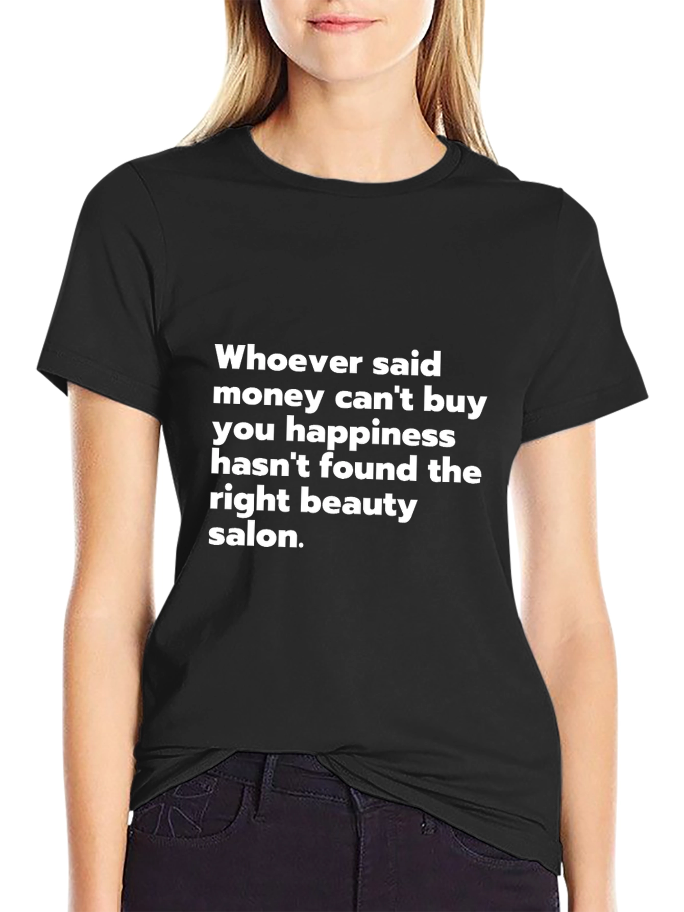Black Humorous Beauty Salon Graphic Tee view 2