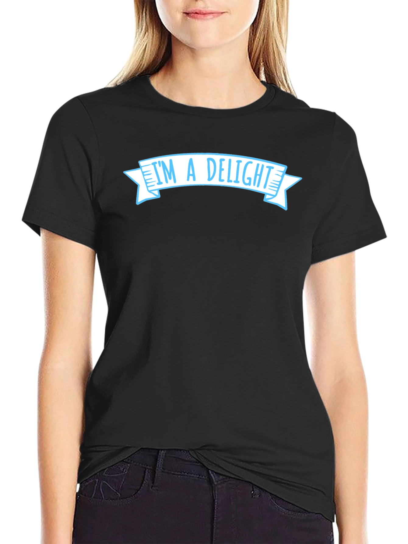 Black I'm a Delight T-Shirt - Funny Sarcastic Graphic Tee view 2