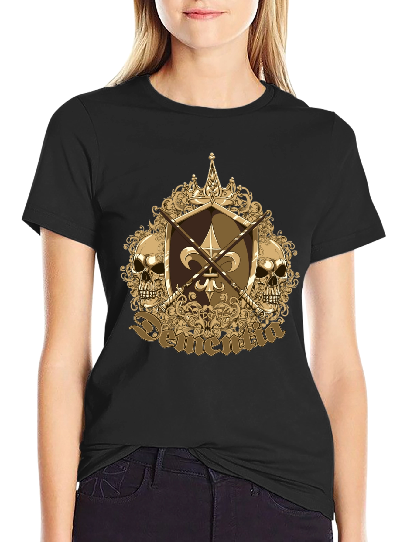 Black Skull Fleur-de-lis Graphic Tee view 2