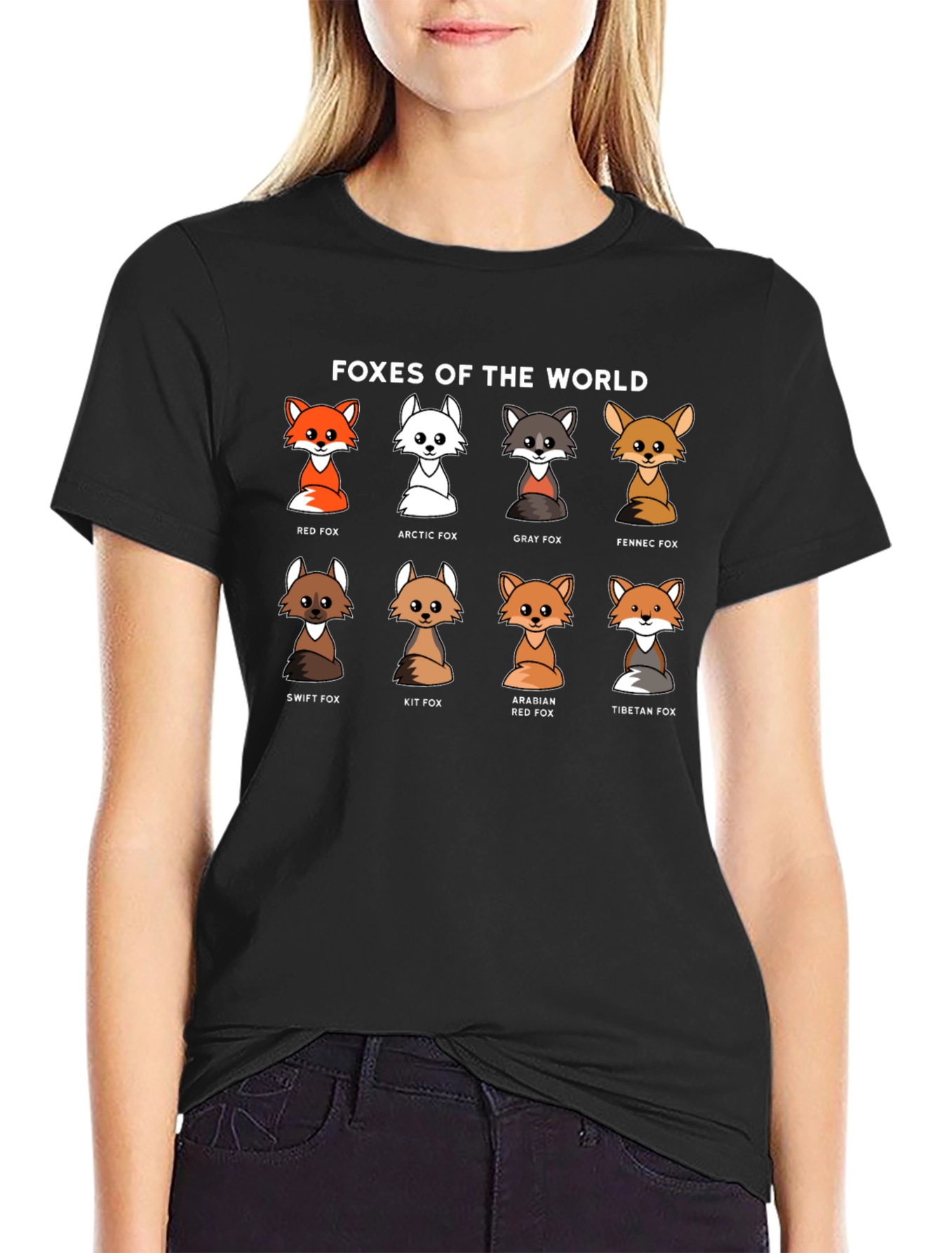 Black Foxes of the World Graphic T-Shirt view 2