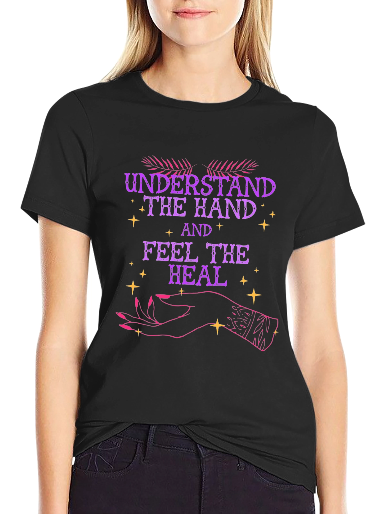 Black Understand the Hand Graphic T-Shirt view 2