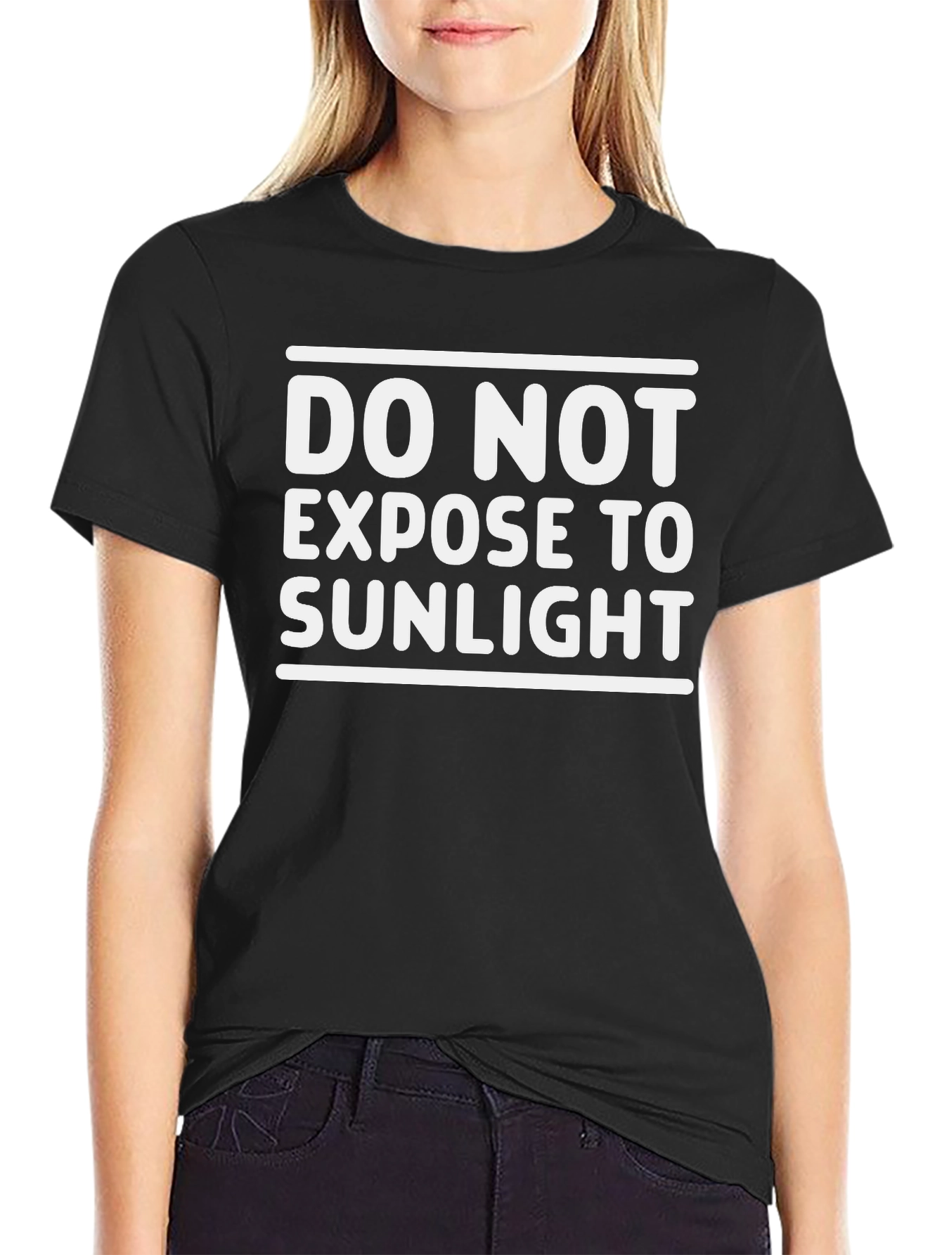 Black Do Not Expose to Sunlight Graphic Tee view 2