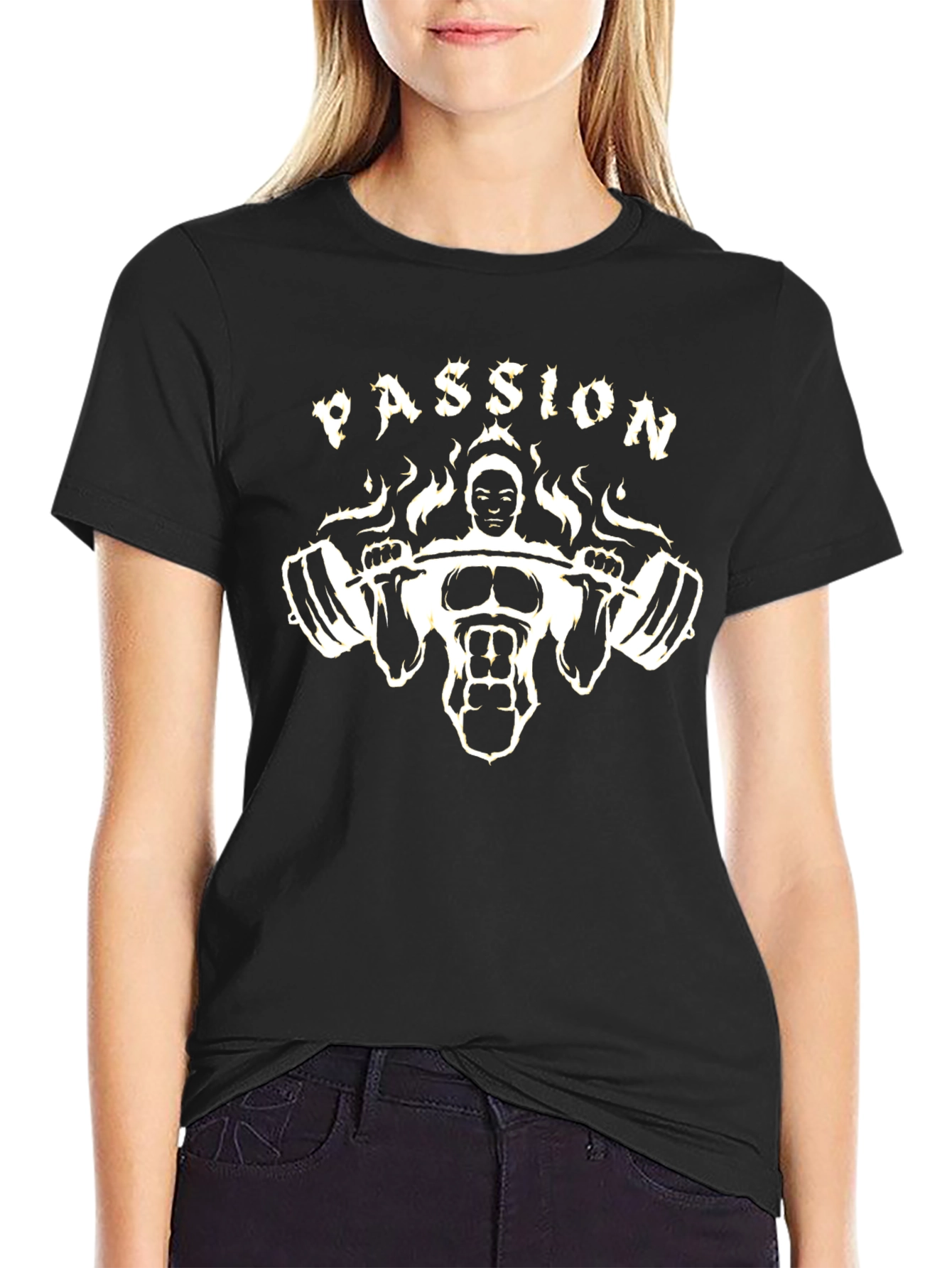 Black Passion Gym T-Shirt - Black Cotton Blend view 2