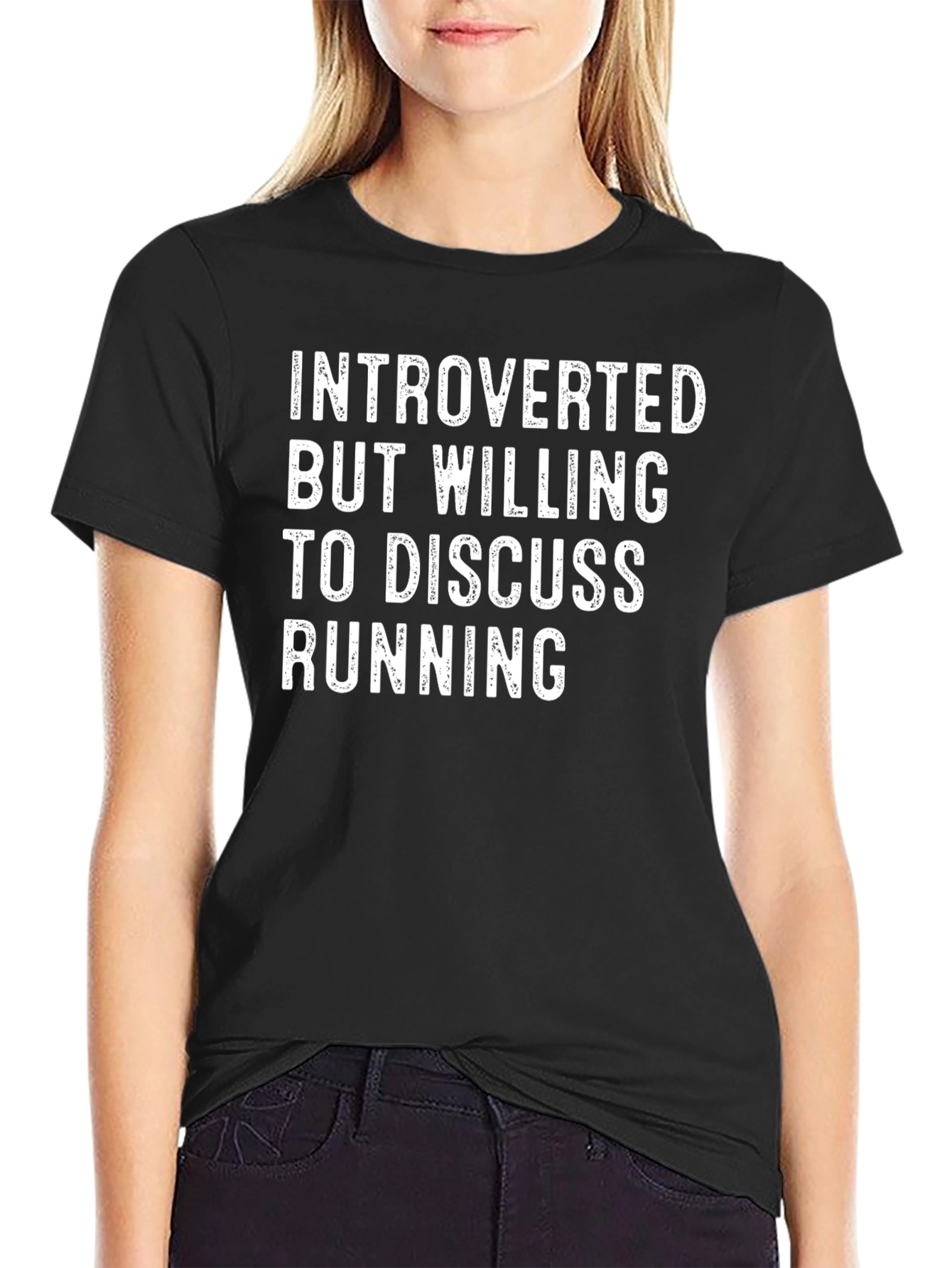 Black Introverted Running T-Shirt view 2