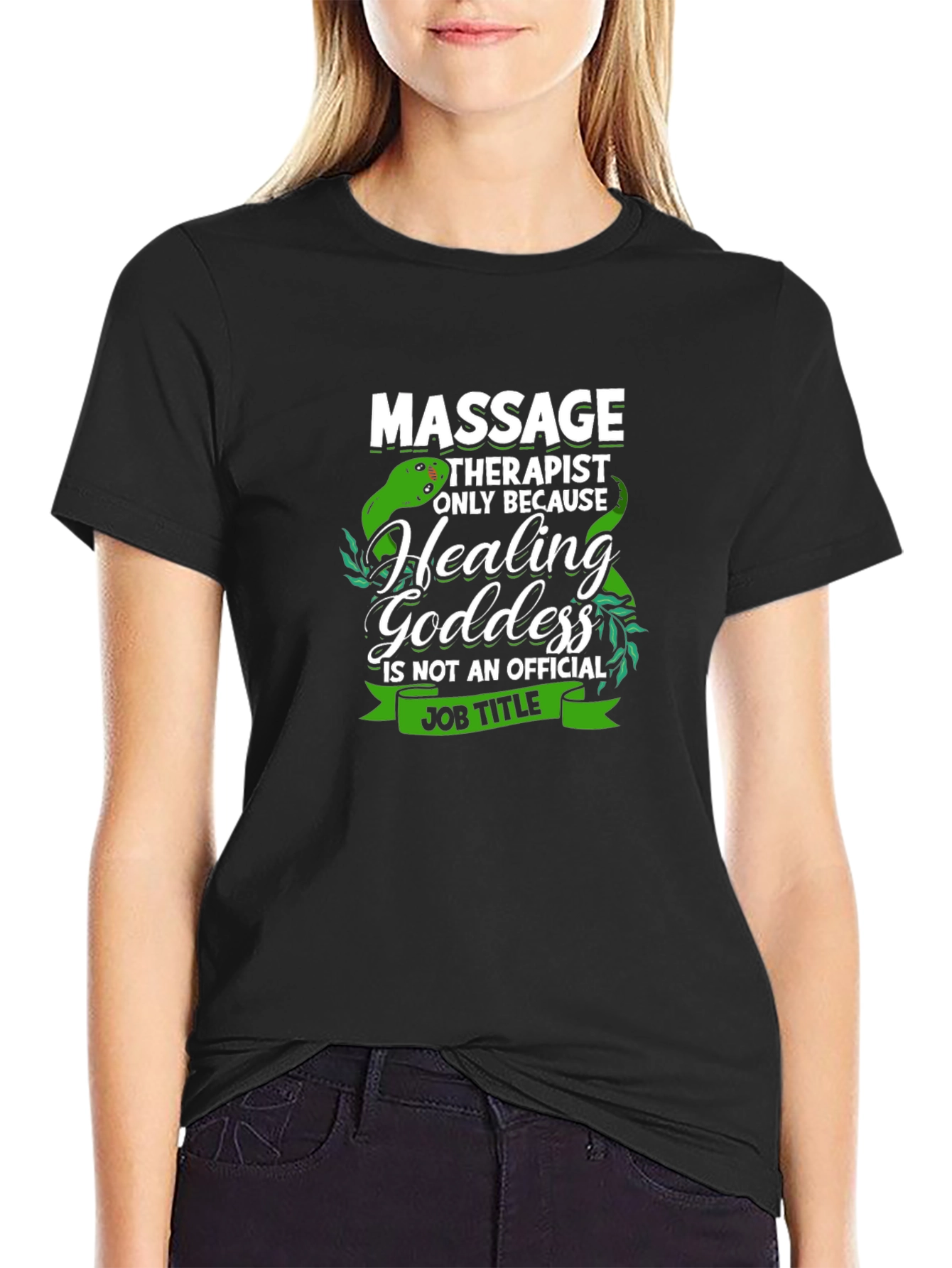 Black Massage Therapist Healing Goddess T-Shirt view 2