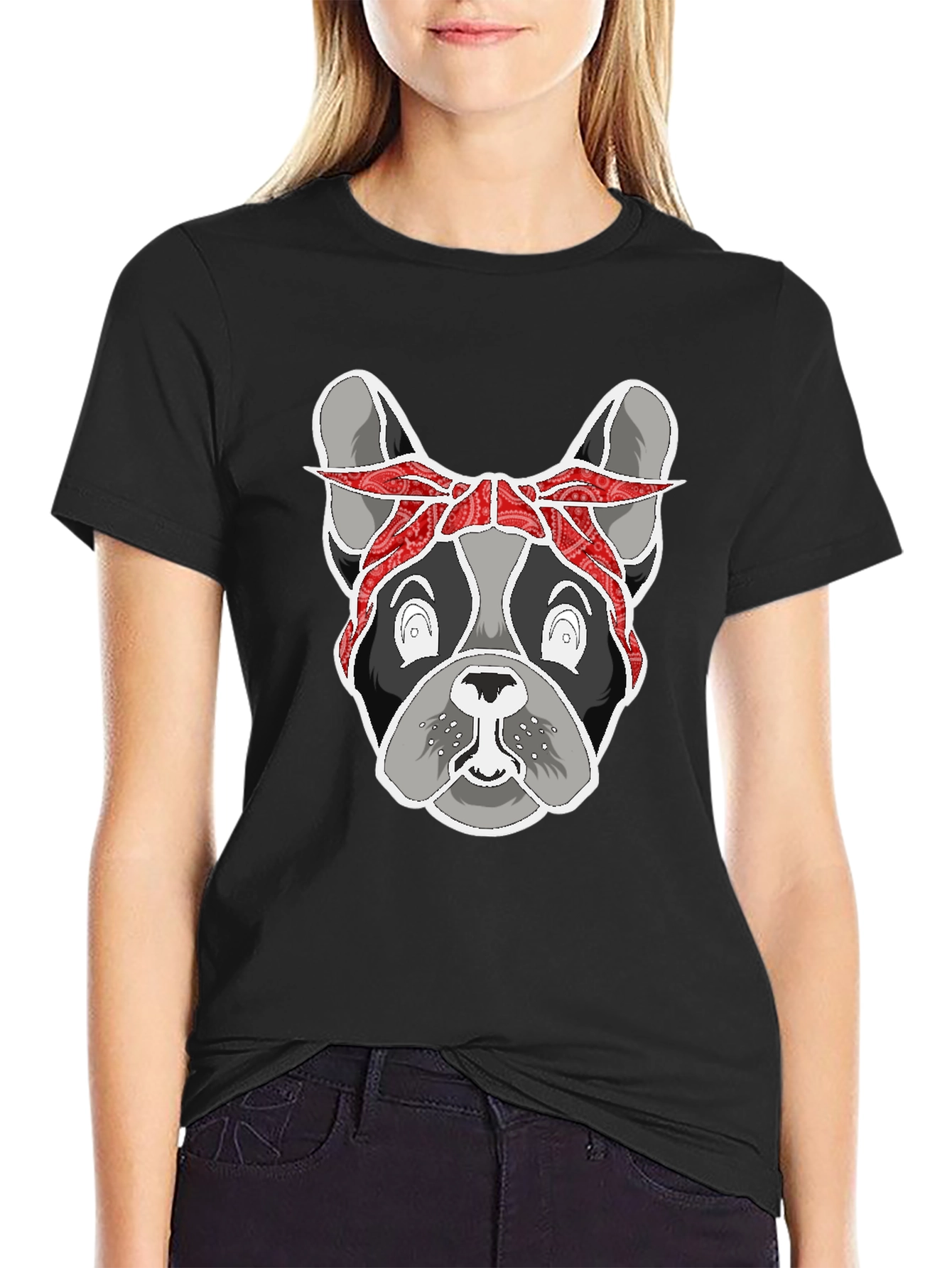 Black Gangster Bulldog Graphic Tee - Unisex view 2