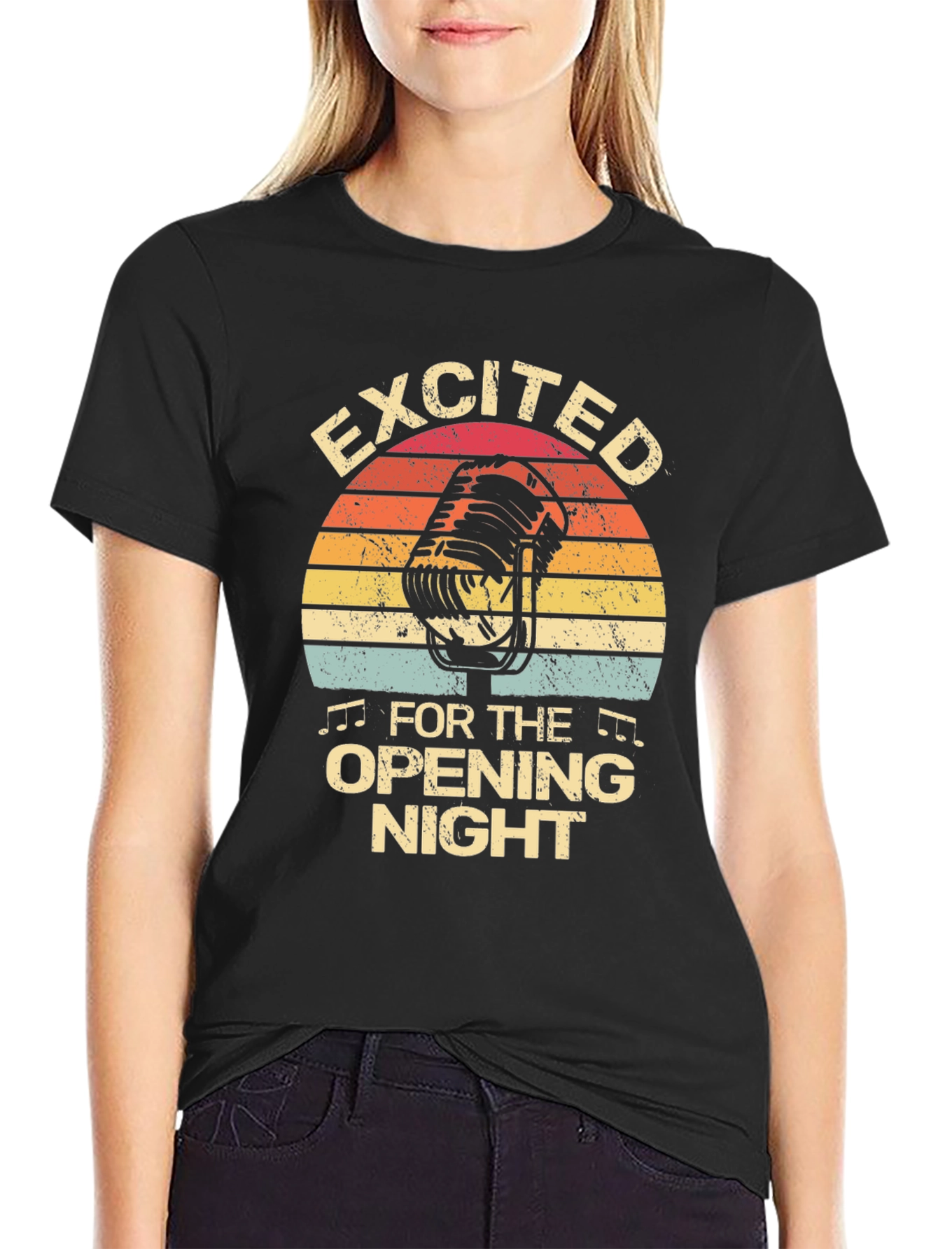Black Excited For Opening Night Black T-Shirt view 2