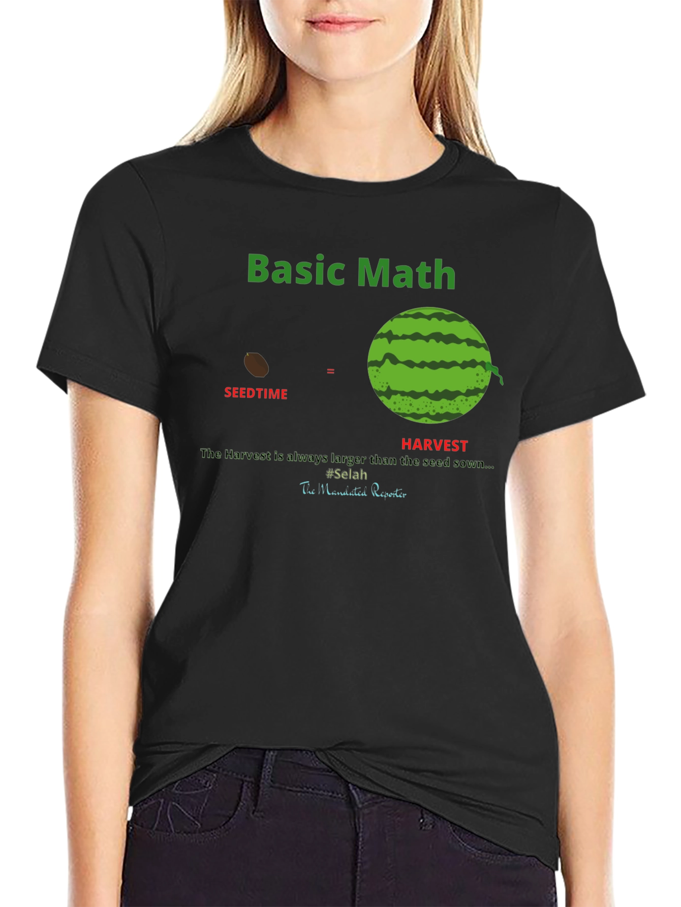 Black Basic Math Seedtime Harvest T-Shirt view 2
