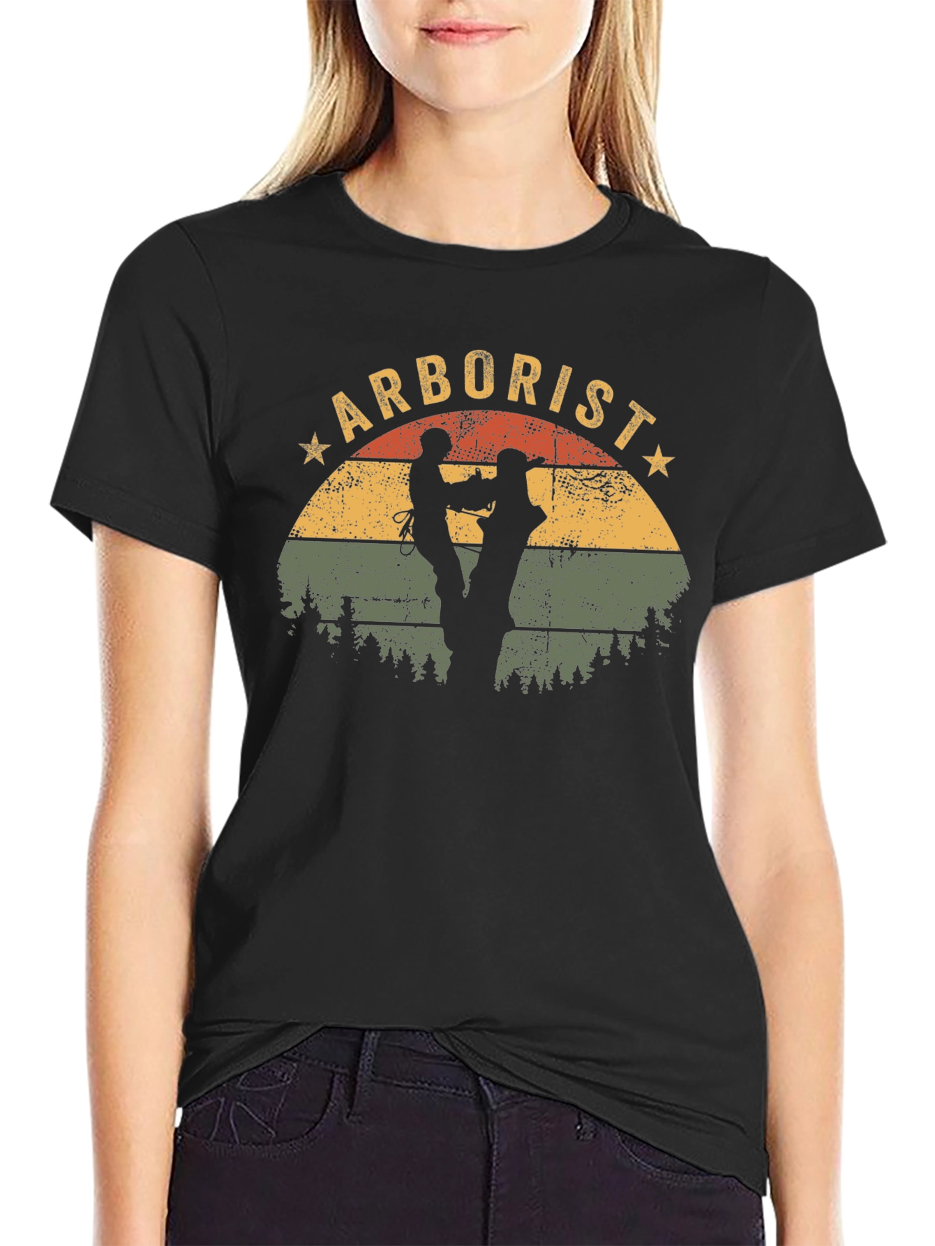 Black Arborist T-Shirt Vintage Tree Surgeon Tee view 2
