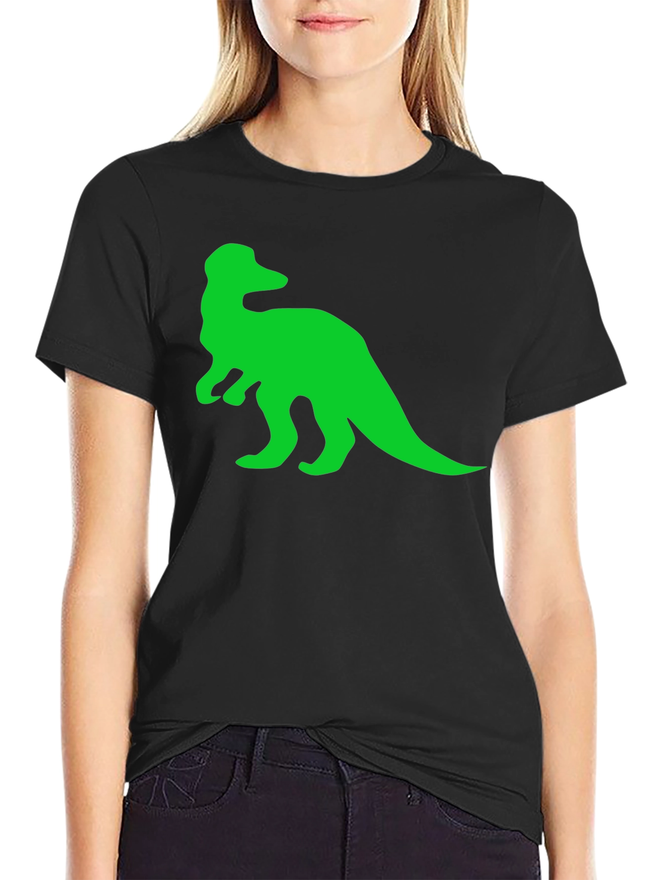 Black Dino Graphic Tee - Black Cotton Comfort view 2