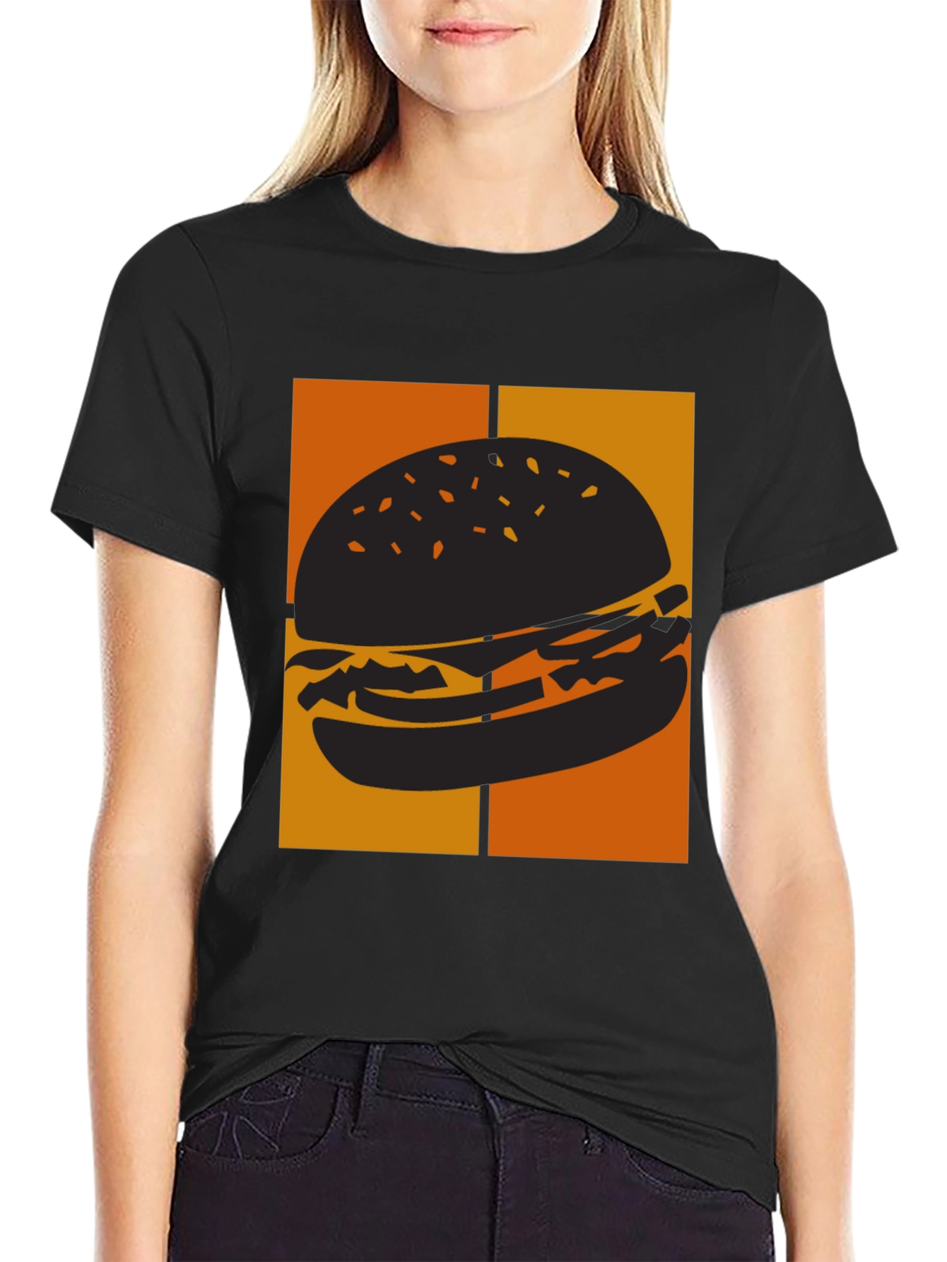 Burger Graphic Tee - Black Comfort Fit T-Shirt - 2