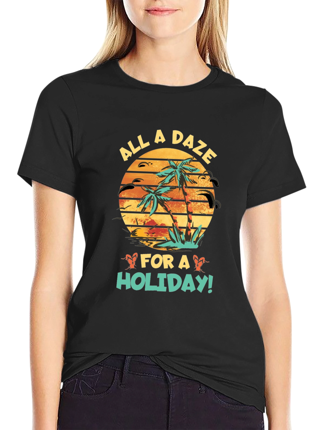Black All A Daze For A Holiday Black Graphic Tee view 2