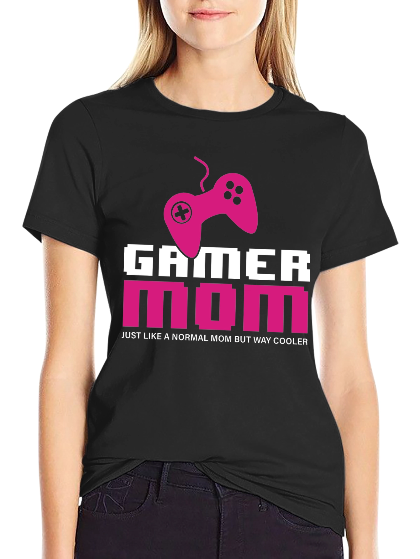 Black Gamer Mom T-Shirt - Cool Mom Edition view 2