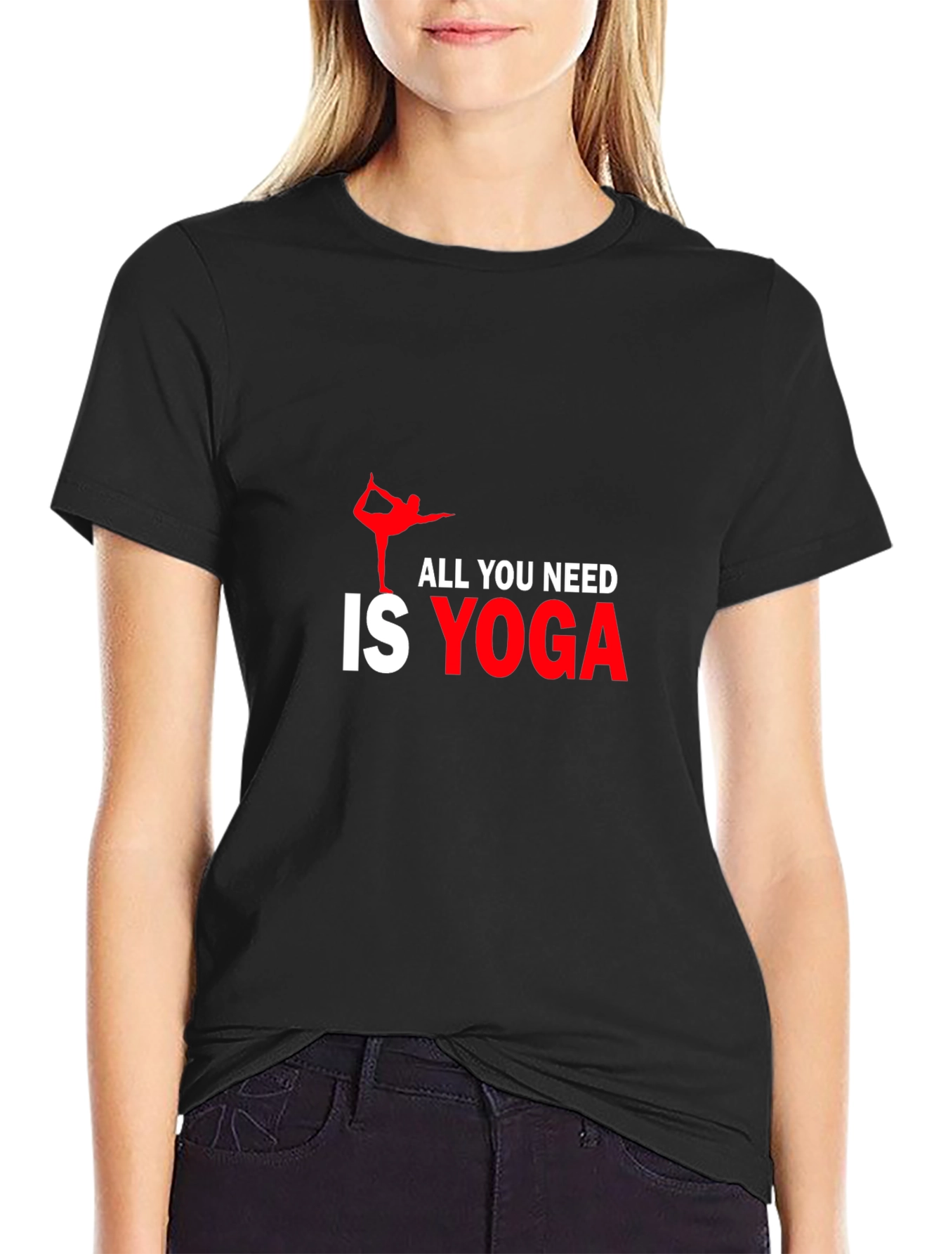 Black All You Need Is Yoga Black T-Shirt view 2
