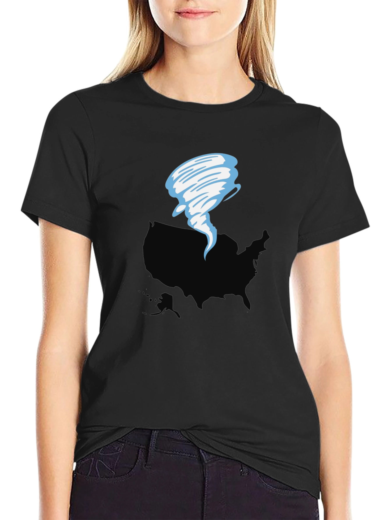 Black Tornado USA Graphic T-Shirt - Weather Tee view 2