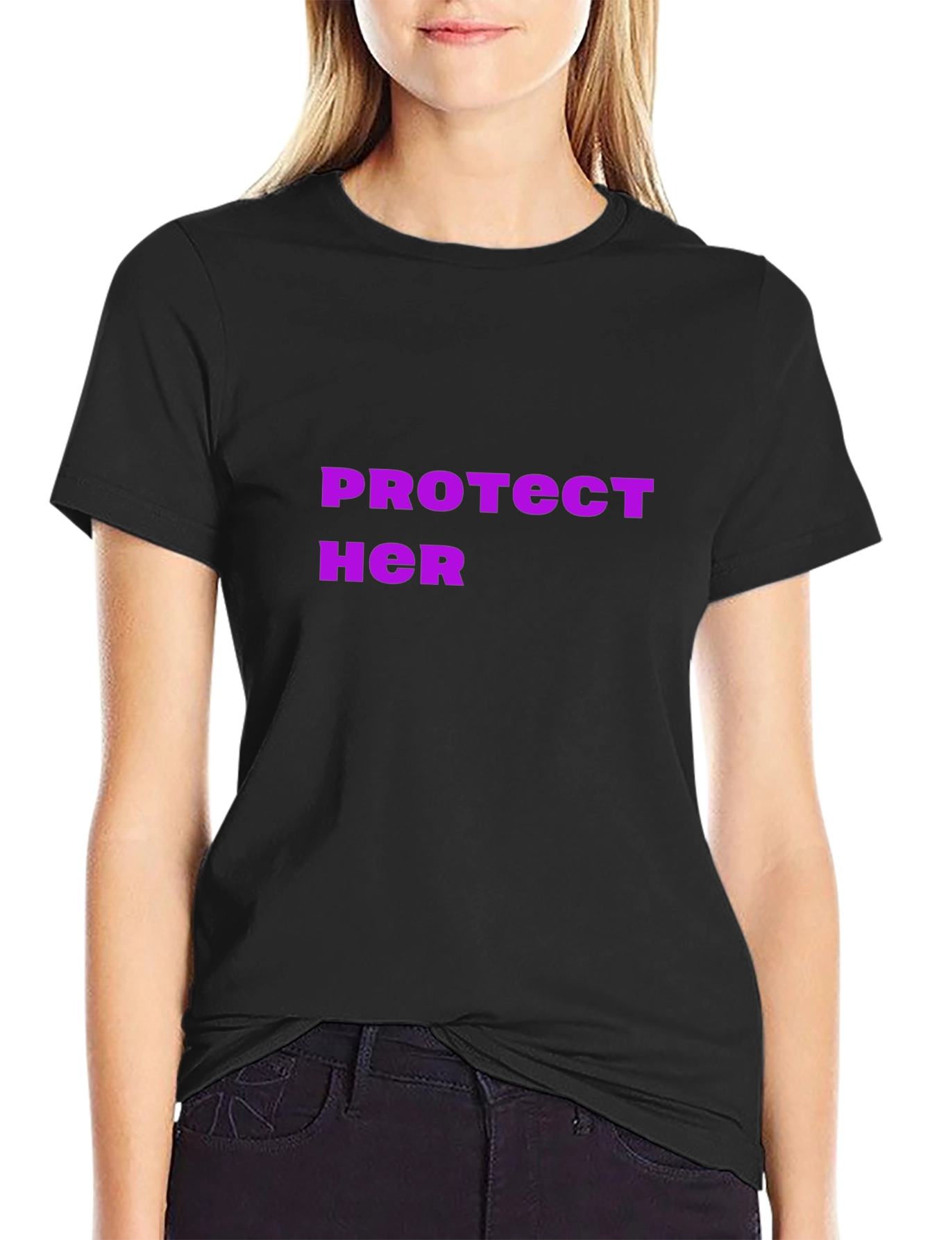 Black Protect Her Graphic Tee - Mens Black T-Shirt view 2