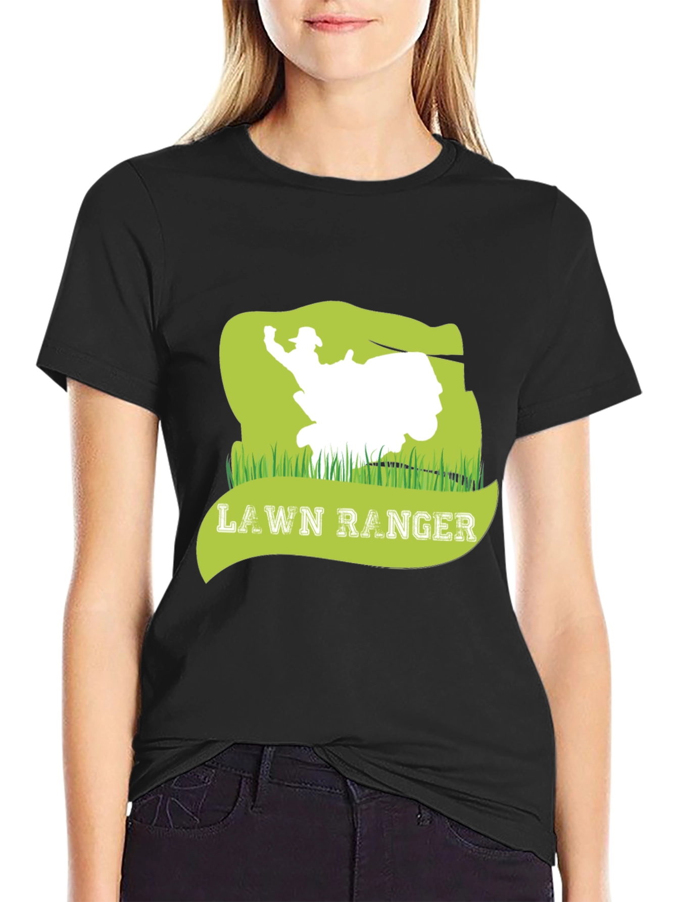 Black Lawn Ranger Graphic Tee - Mowing Humor view 2