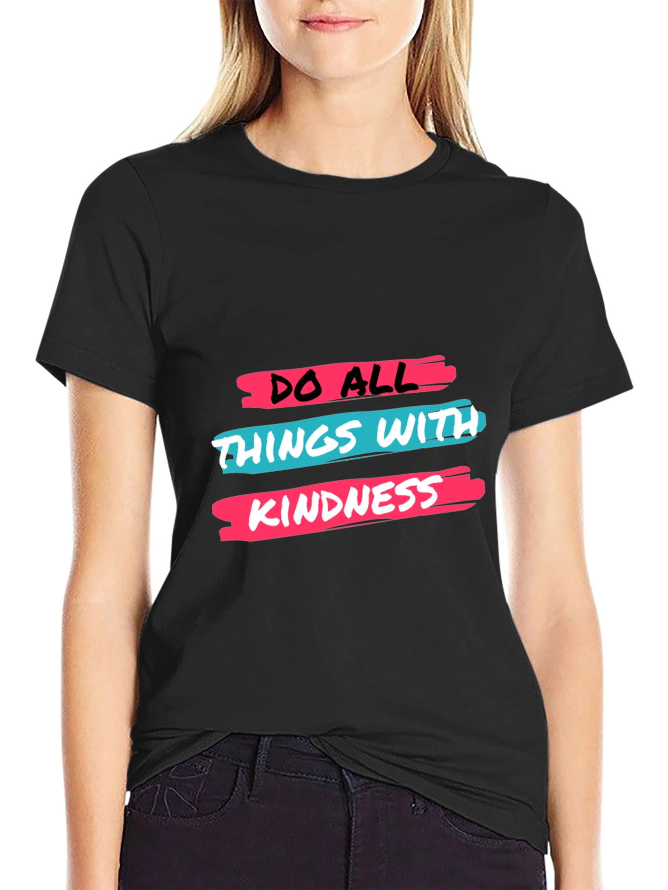 Black Kindness Graphic Tee - Black Unisex T-Shirt view 2