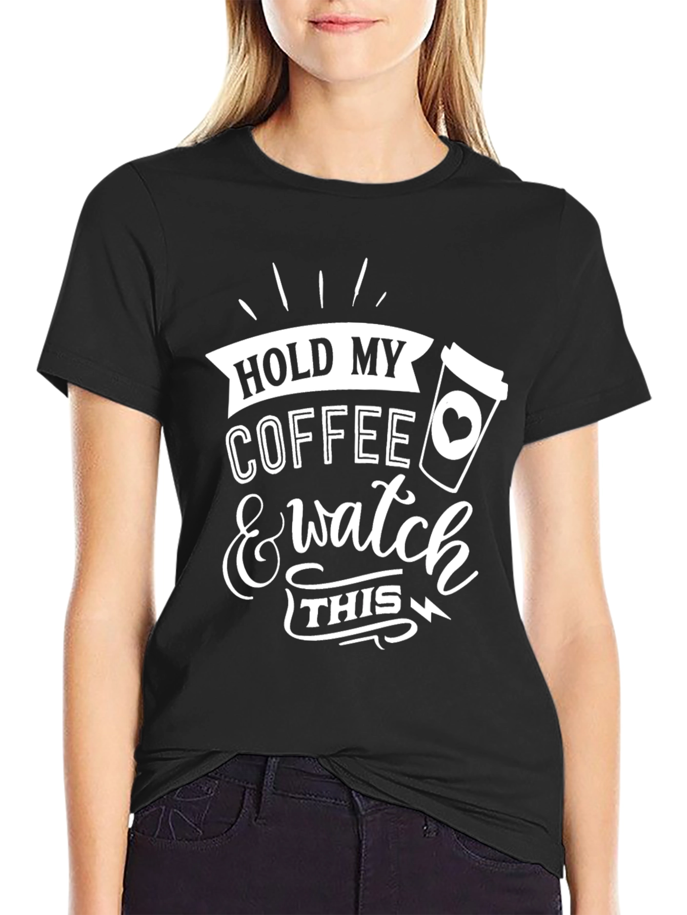 Black Hold My Coffee Men's Graphic Tee view 2