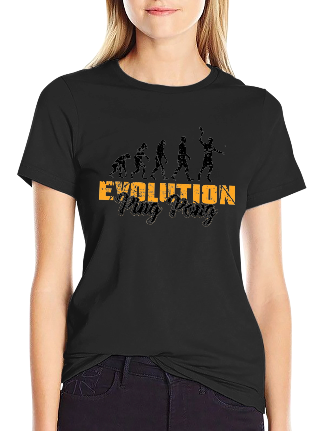 Black Evolution of Ping Pong T-Shirt view 2