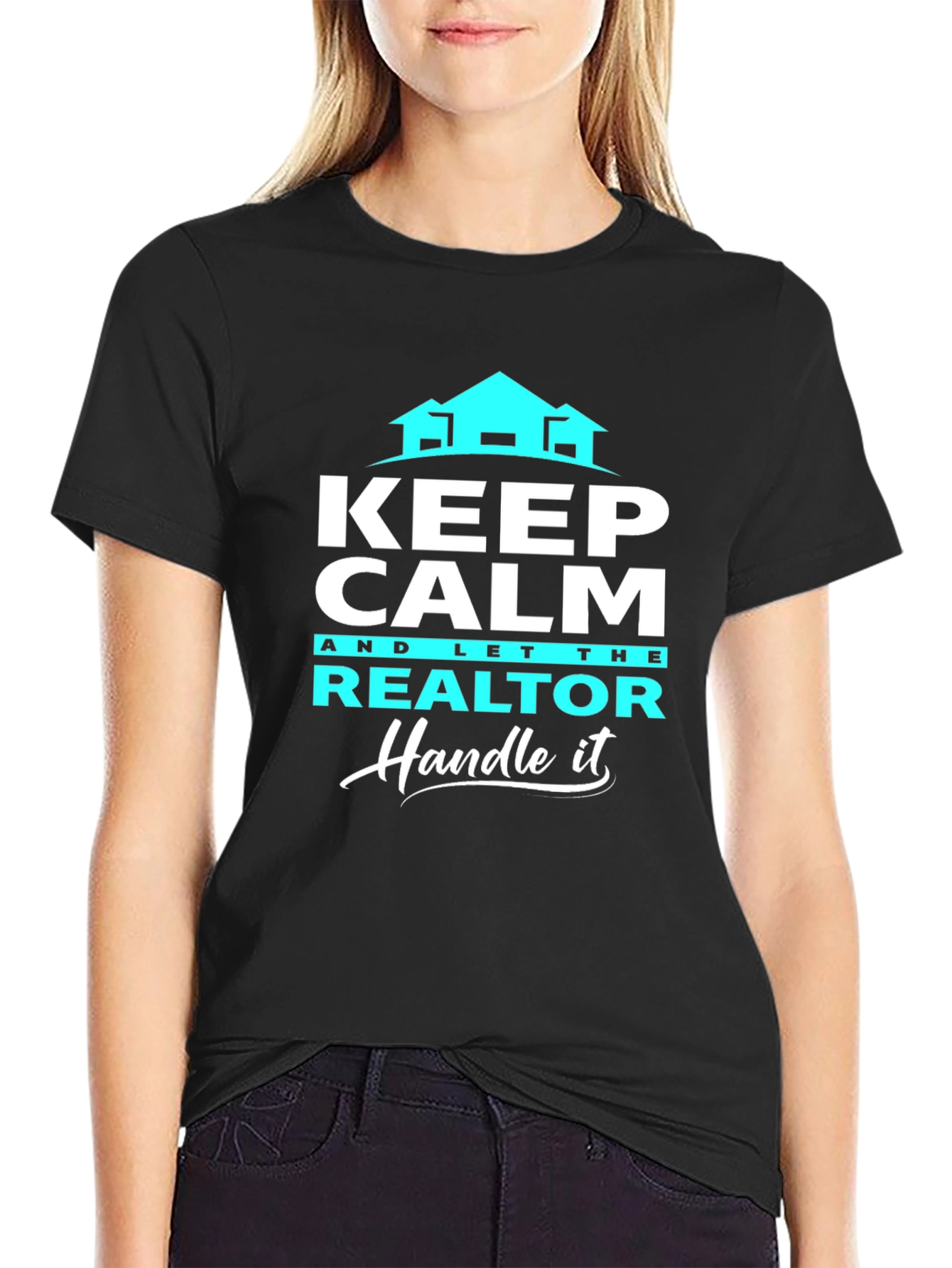Black Keep Calm Realtor T-Shirt: Handle It view 2
