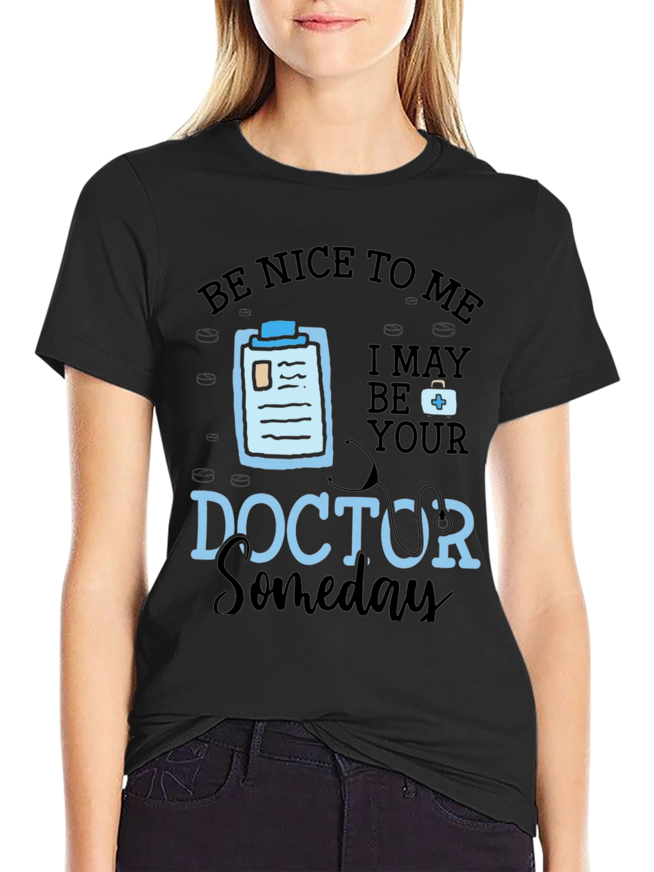 Black Be Nice To Me, Doctor Someday Graphic T-Shirt view 2