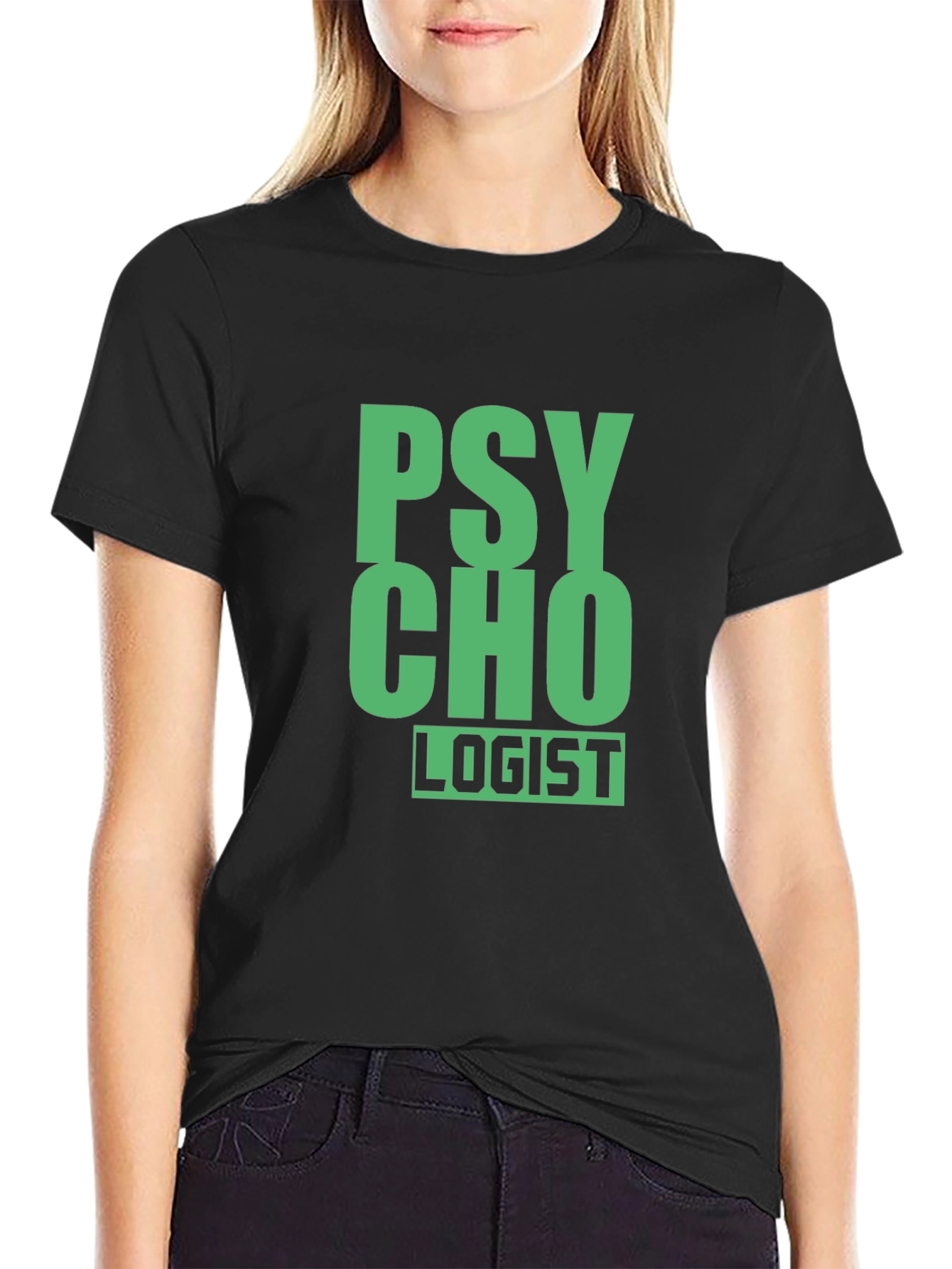 Black Psycho-Logist Graphic Tee - Black Cotton Blend view 2