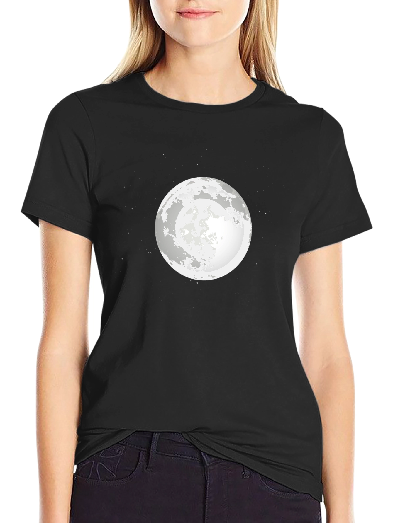 Black Moon Graphic Black T-Shirt - Celestial Style view 2